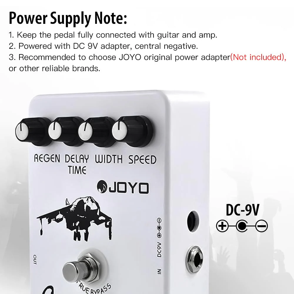 JOYO Flanger Effect Pedal Achieve Metallic Flanger Sounds & Rapid Tremulous Vibrato for Electric Guitar Effect - True Bypass (JF-07) White - Image 5