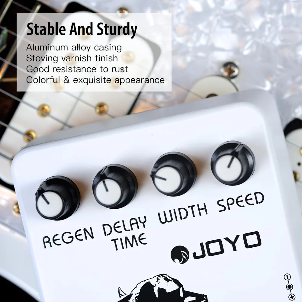 JOYO Flanger Effect Pedal Achieve Metallic Flanger Sounds & Rapid Tremulous Vibrato for Electric Guitar Effect - True Bypass (JF-07) White - Image 7