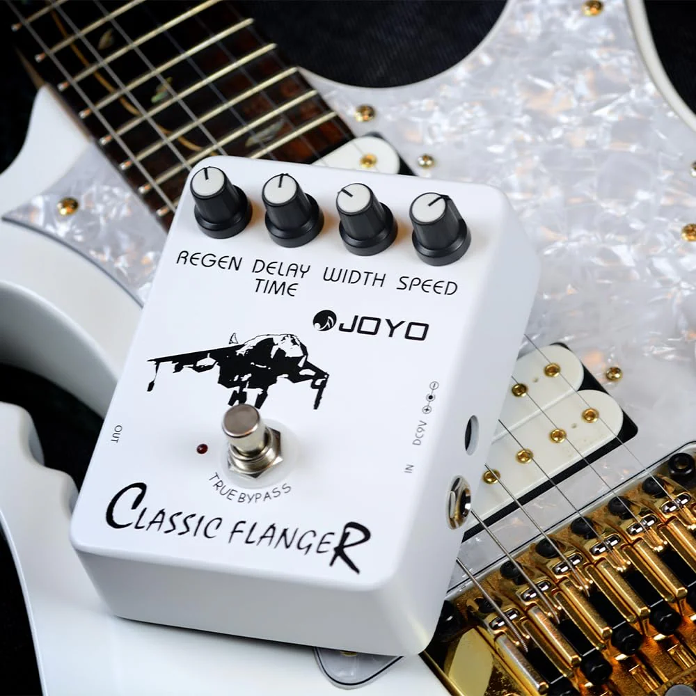 JOYO Flanger Effect Pedal Achieve Metallic Flanger Sounds & Rapid Tremulous Vibrato for Electric Guitar Effect - True Bypass (JF-07) White - Image 8