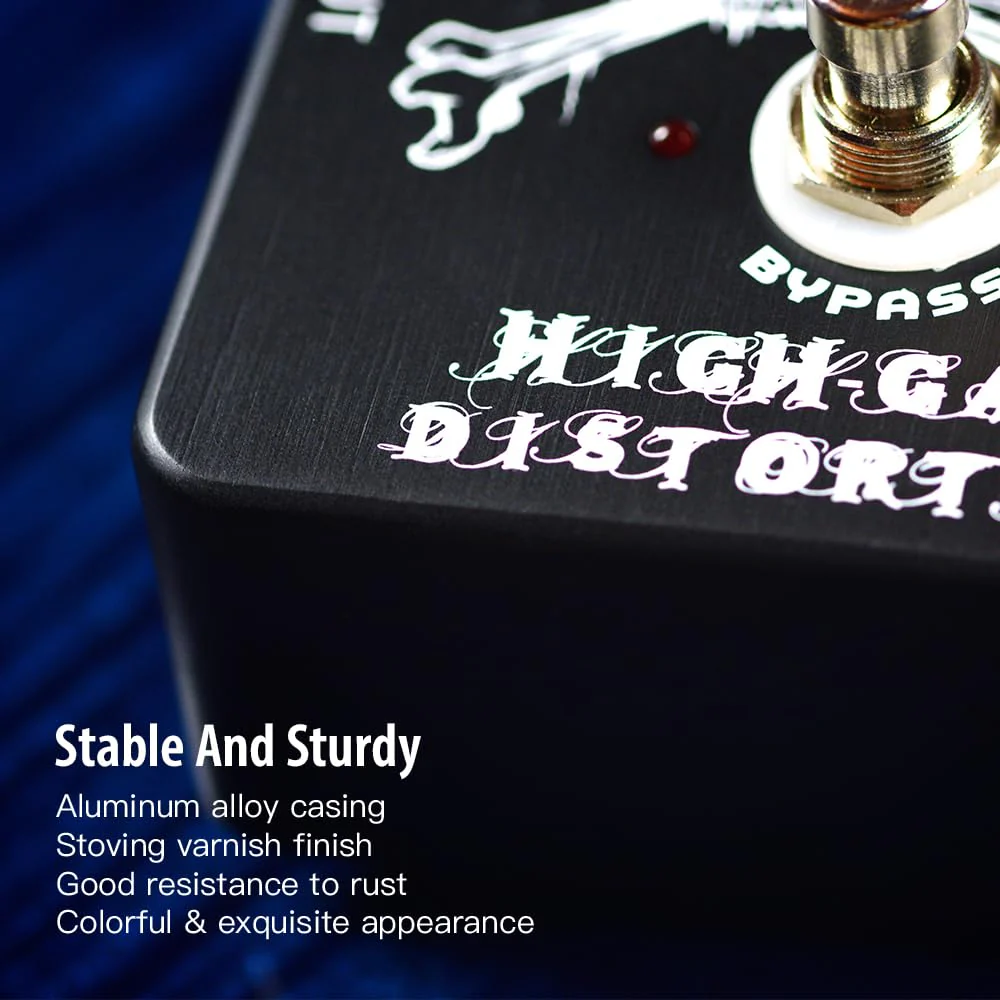 JOYO High Gain Distortion Pedal from AC/DC Crunch to Heavy Metal with Full Range EQ for Electric Guitar Effect - Bypass (JF-04) Black - Image 7