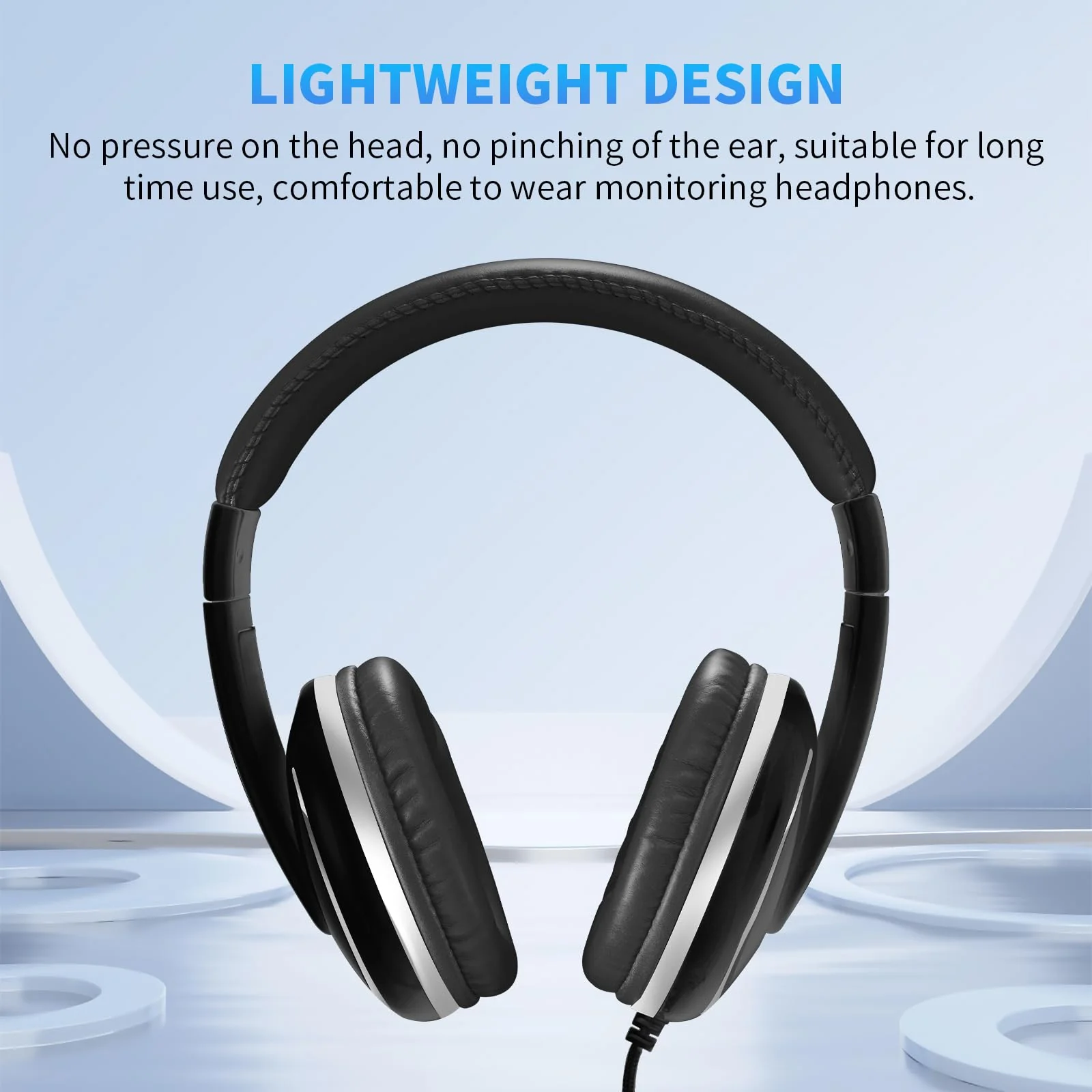 JOYO Over Ear Headphones Wired Studio Headphones with 1/4 to 3.5mm Jack for Guitar Amplifier Keyboard Recording Podcast DJ Laptop Computer (JMH-04) - Image 3