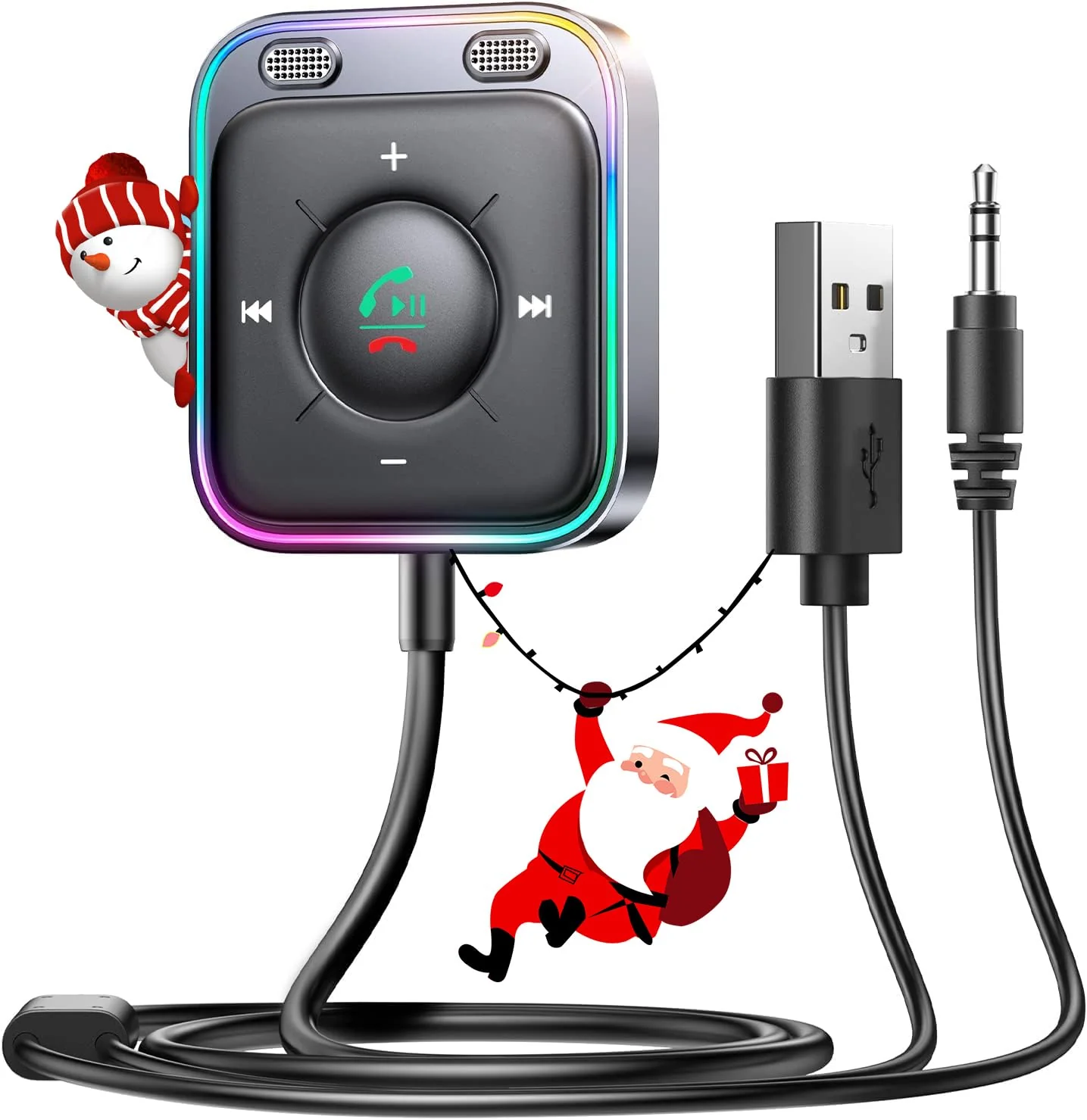 JOYROOM Bluetooth 5.4 AUX Car Adapter[2024 Upgrade] [Stronger Dual Mics& Noise Cancellation] [Multifunction Button& Plug-and-Play] Bluetooth Receiver for Car Music/Hands-Free Calls/Stereo Audio, Black - Image 9