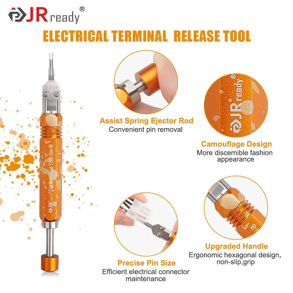 JRready DAP-D173 Mini-Fit Jr Extraction Tool(Equivalent to Molex 11-03-0044) Molex Pin Extractor Terminal Release Tool for Mini-Fit Jr.TM Series Terminals Built-in Plunger ATX Pin Removal Tool Pin Extractor Tool - Image 4