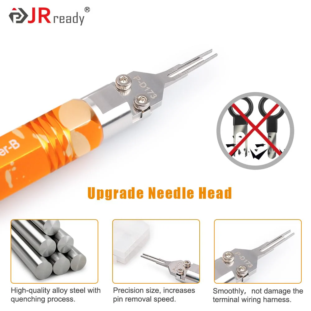 JRready DAP-D173 Mini-Fit Jr Extraction Tool(Equivalent to Molex 11-03-0044) Molex Pin Extractor Terminal Release Tool for Mini-Fit Jr.TM Series Terminals Built-in Plunger ATX Pin Removal Tool Pin Extractor Tool - Image 5