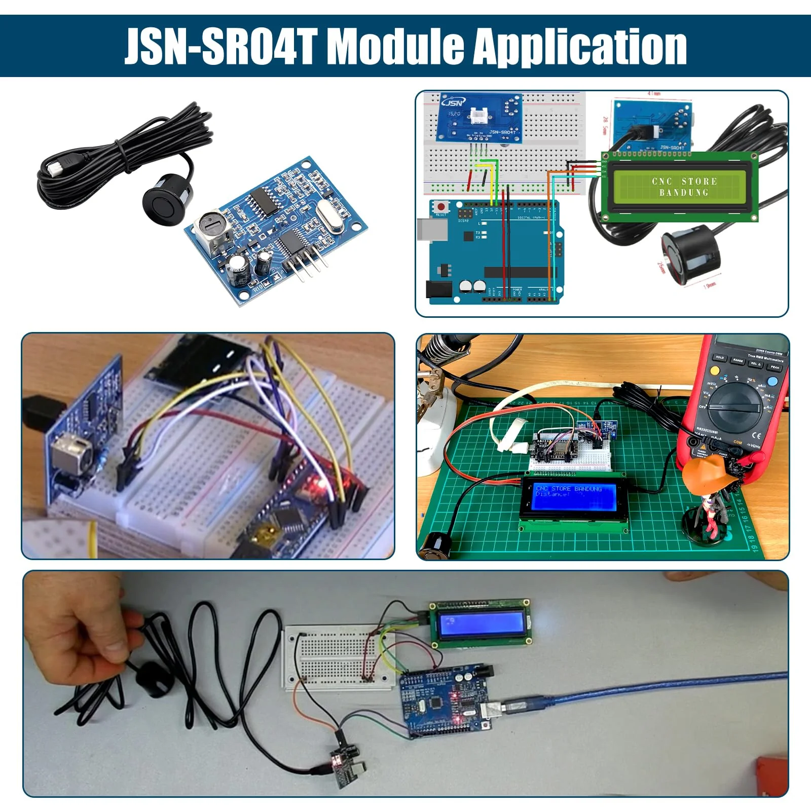 JSN-SR04T Ultrasonic Distance Transducer Sensor Module Binghe JSN-SR04T Integration Ultrasonic Distance Transducer Sensor Module JSN-SR04T Distance Measuring Module Waterproof 5V Compatible with - Image 2