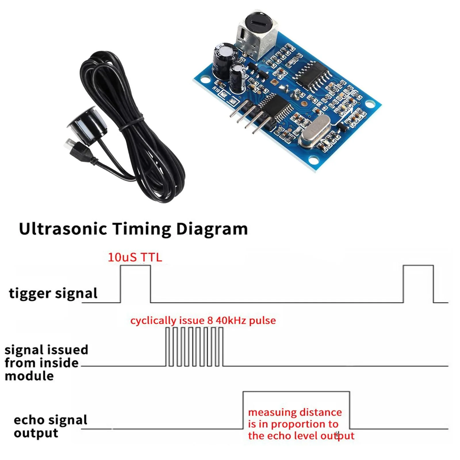 JSN-SR04T Ultrasonic Sensor Waterproof Module JSN-SR04T Ultrasonic Distance Measuring Module with Waterproof Sensor Ultrasonic Distance Measuring Module 2 Pieces 5 V Ultrasonic Sensor Waterproof - Image 4