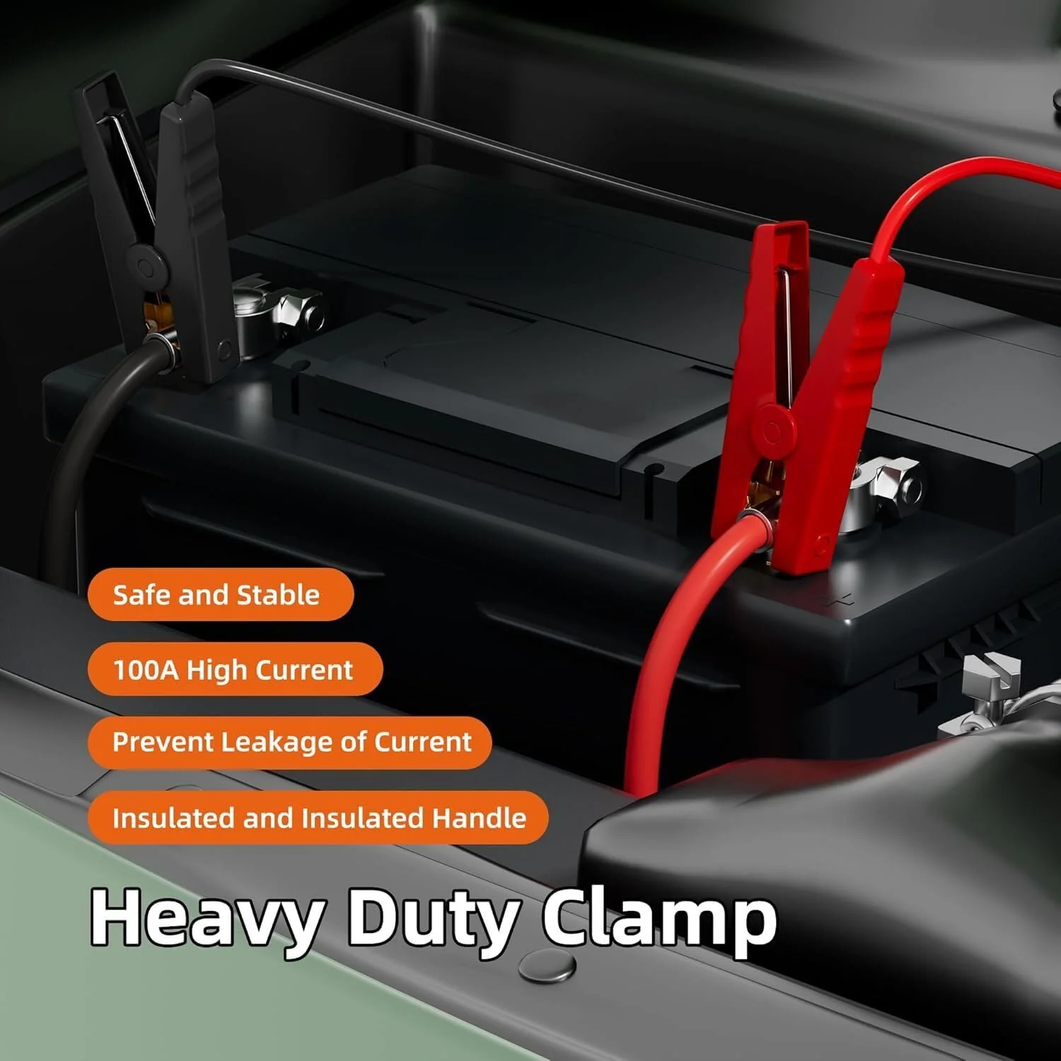 Jumper Cable Clamps Kit for Bosch 18V GBA Series Battery Jumper Starter Automotive Booster Cables 6Ft 12AWG Power Tool Line for Car Riding Mower Motorcycle - Image 5