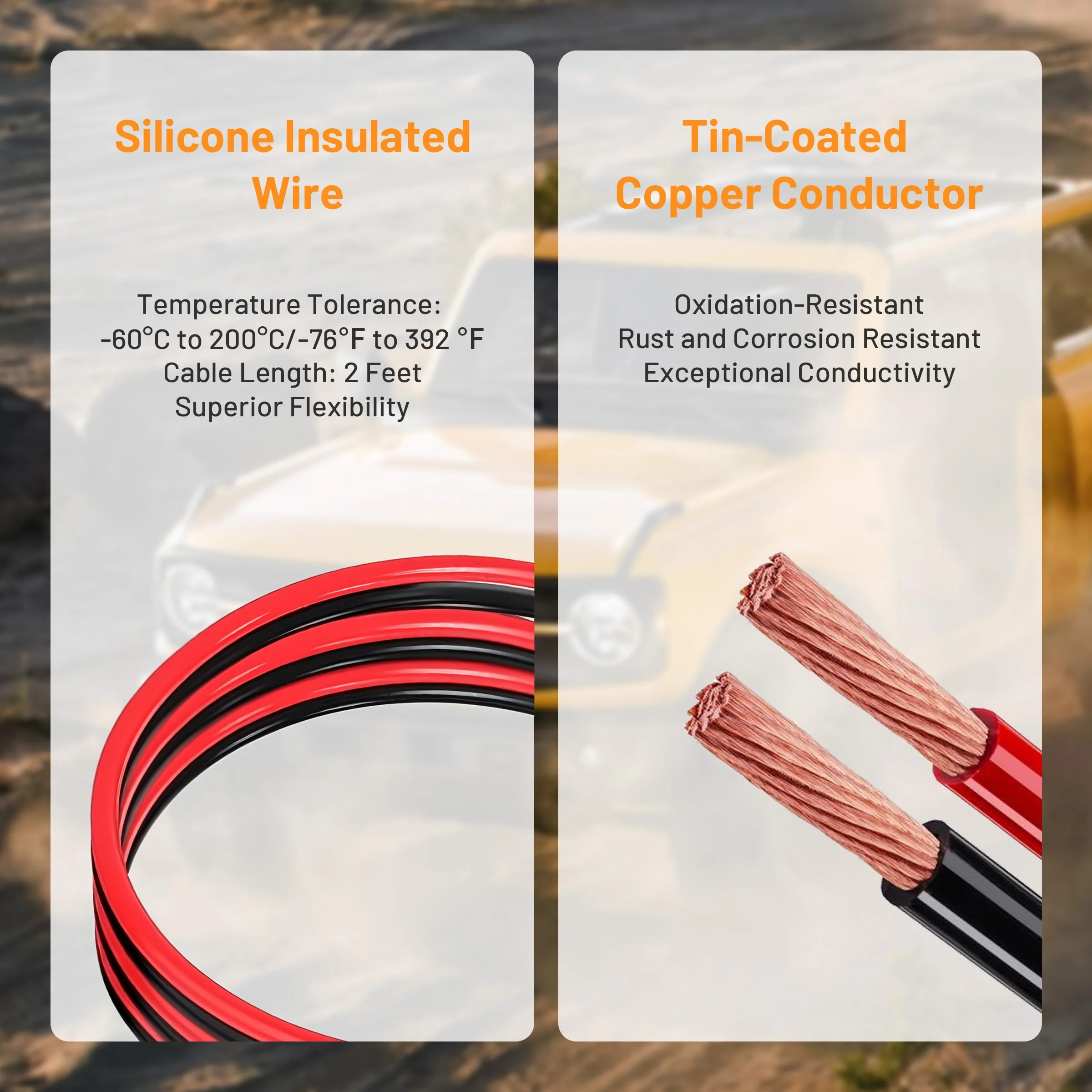 Jumper Cables Adapter for Milwaukee M12 12V Battery, 2FT 8AWG Portable Car Jump Starter Booster Cables, Automotive Emergency Power Tool for Car Truck SUV Jump Starting Using Tool (2FT 8AWG) - Image 6