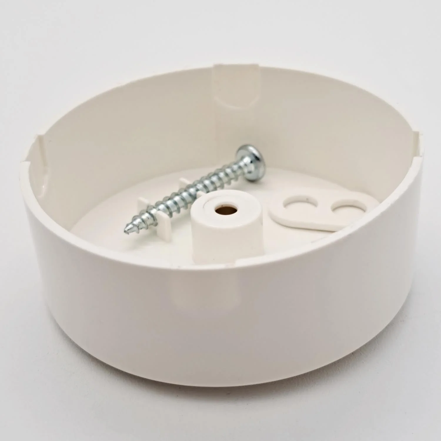 Junction Box Diameter 64 x 23 mm Including Mounting Accessories Surface-Mounted Box Canopy White - Image 2