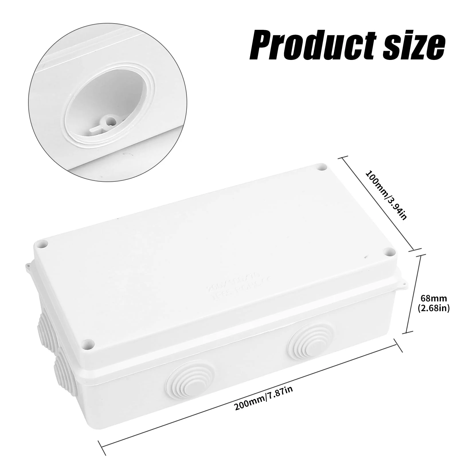 Junction Box Waterproof Junction Box Outdoor Waterproof ABS Junction Box White Surface-Mounted Electrical Box Junction Box Cable Junction Box 200 x 100 x 70 mm - Image 2