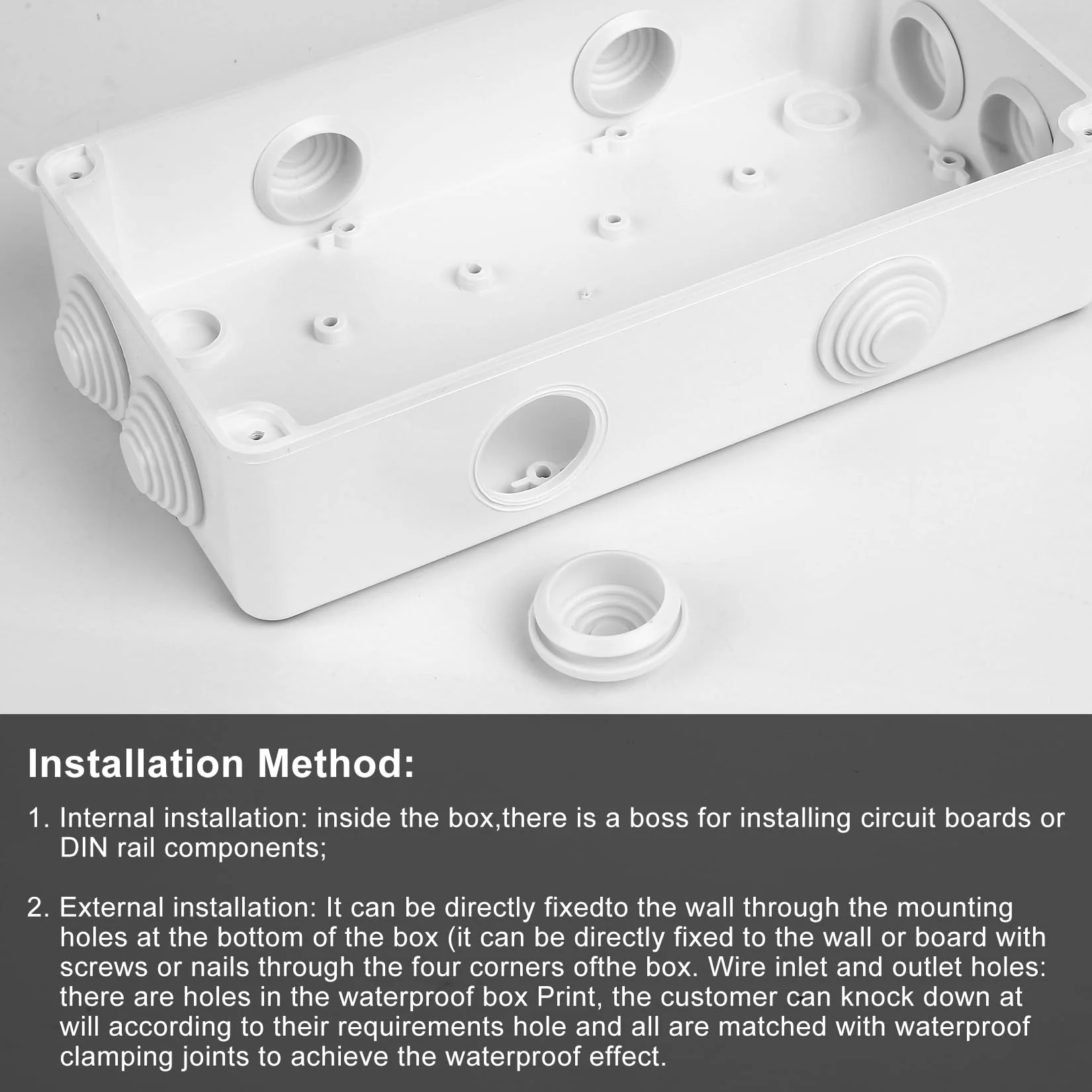 Junction Box Waterproof Junction Box Outdoor Waterproof ABS Junction Box White Surface-Mounted Electrical Box Junction Box Cable Junction Box 200 x 100 x 70 mm - Image 5