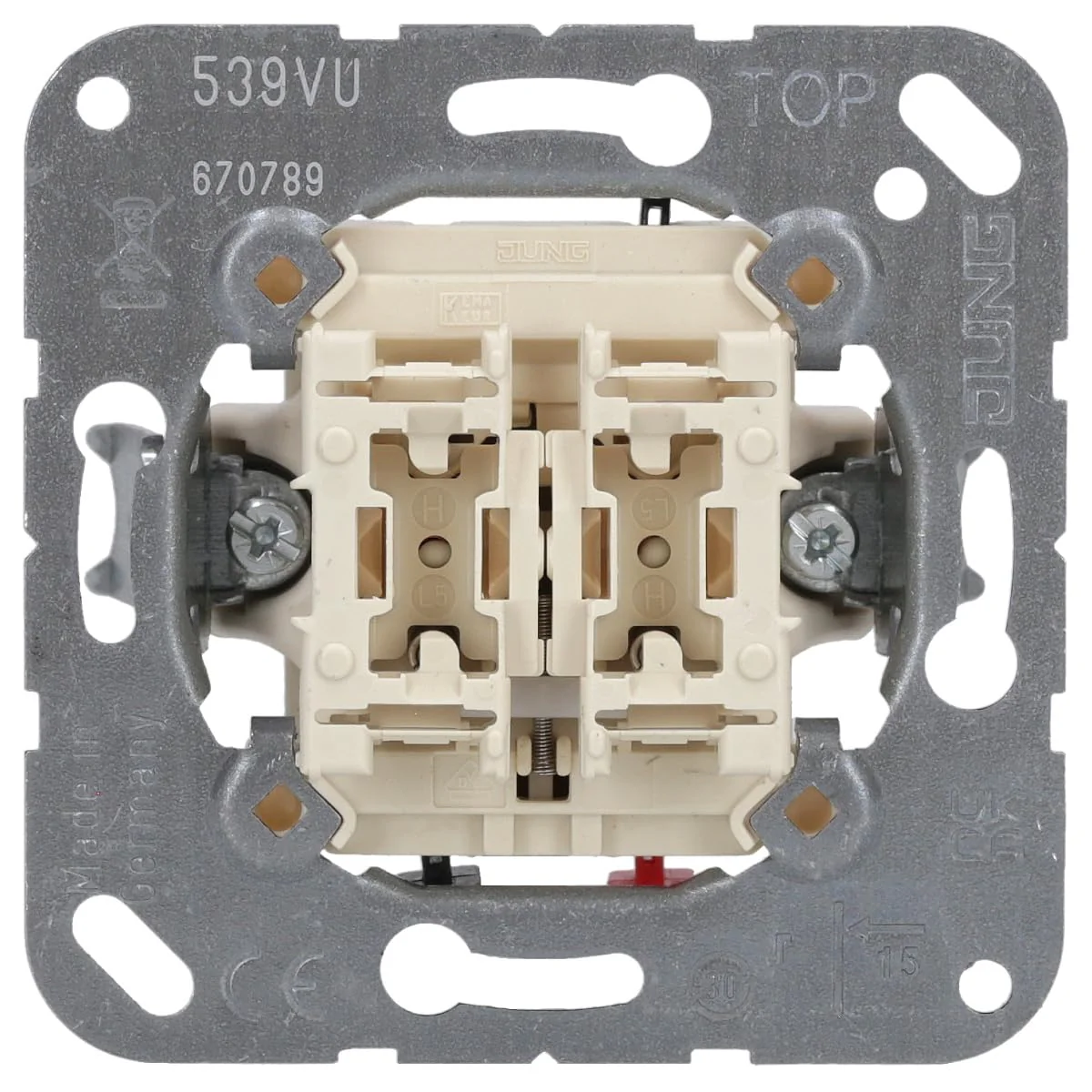 Jung 539VU Switch and Button Blind Switch 1-Pin Aluminium - Image 2