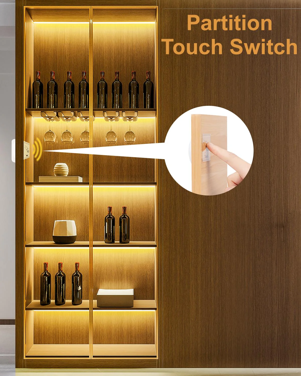 JUSJUBR LED Shelf Lights, 16.4ft Dimmable Cuttable COB LED Strip Lights, Warm White 3000K, Under Shelf Lighting for Bookshelf, Display Cabinet, Closet, Kitchen and Pantry - Image 2