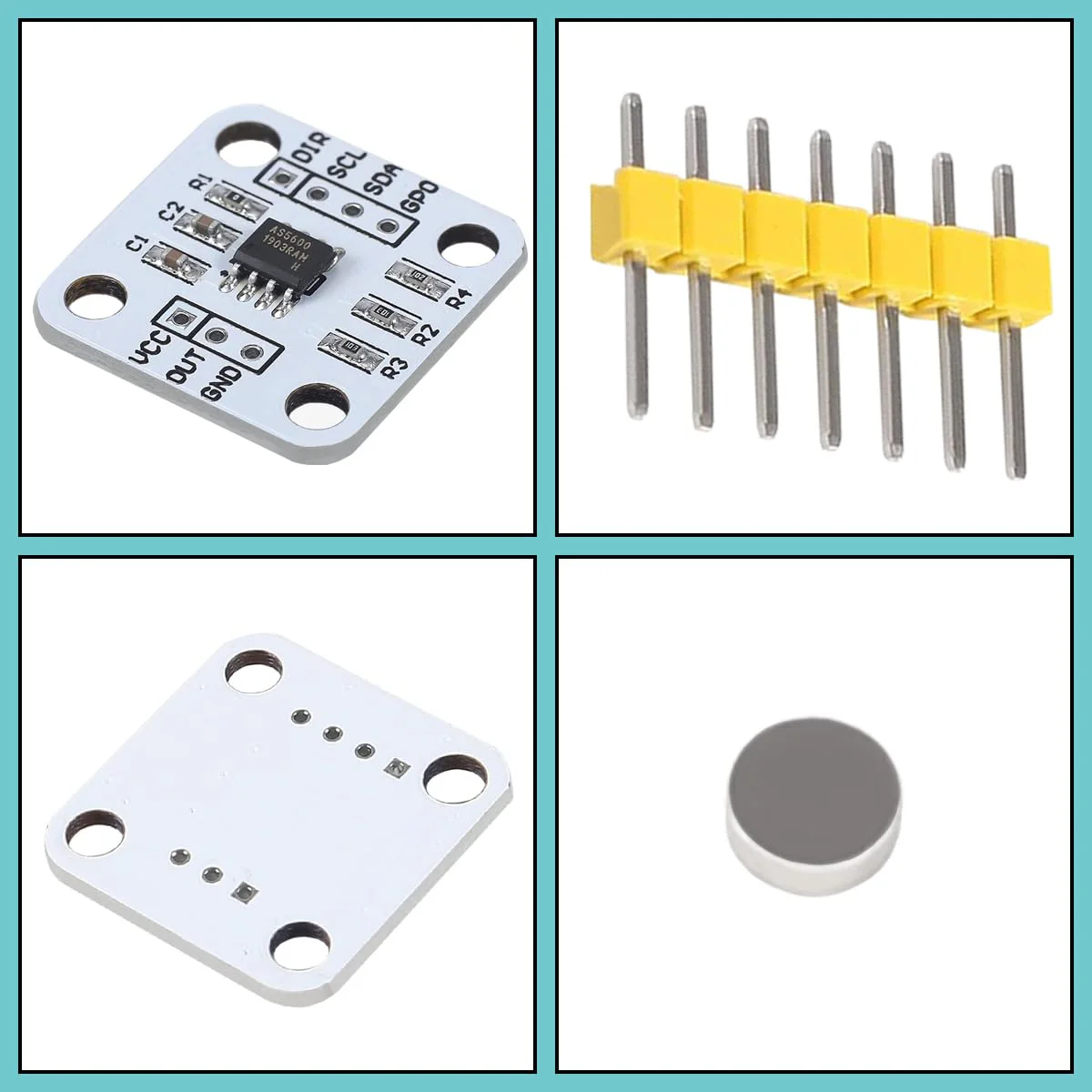 JYUDAUFU 4pcs AS5600 Magnetic Encoder 12Bit DC 3.3V High Precision Induction Angle Meter Module IIC PWM Voltage Output for Raspberry Pi for Arduino with Jumper Cable - Image 4