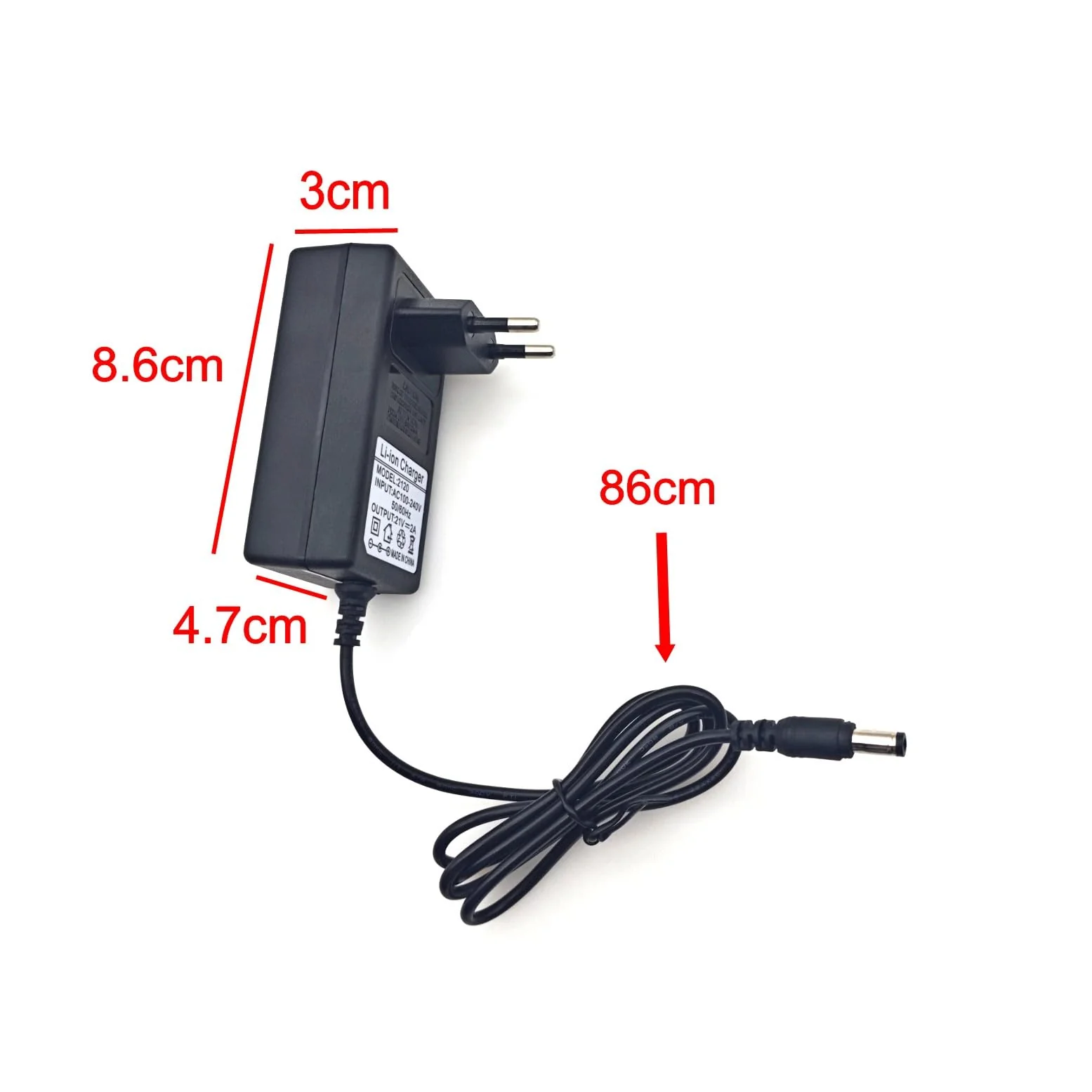 JZK 21V 2A 42W Power Supply Charger Replacement AC to DC Power Supply with Charging Cable and Indicator Light - Image 3