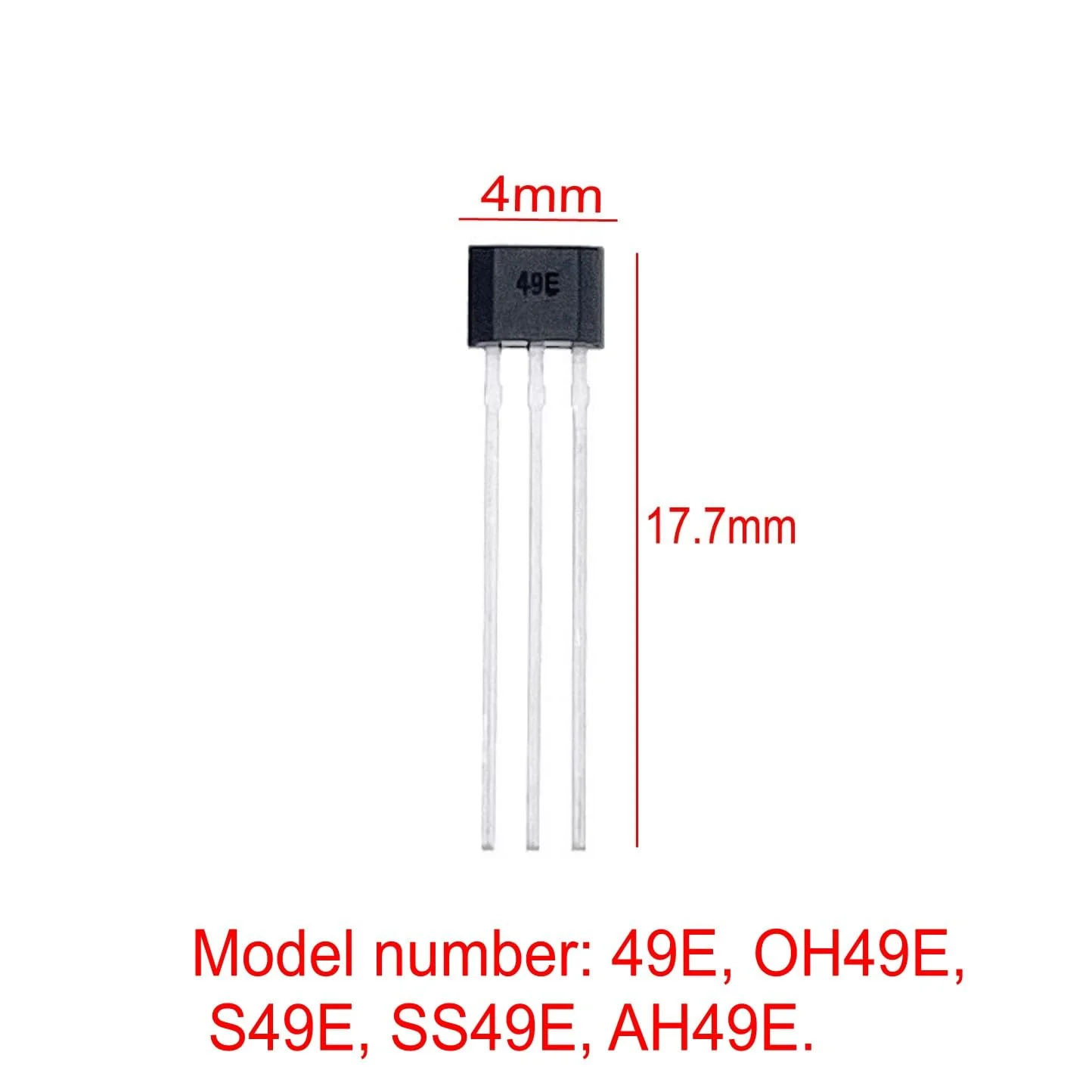 JZK 30x 49E SS49E OH49E AH49E TO-92 Bipolar Linear Hall Effect Sensors, Magnetic Detector 3 Pin Hall Sensor for Repair of Electric Vehicle Engines - Image 2