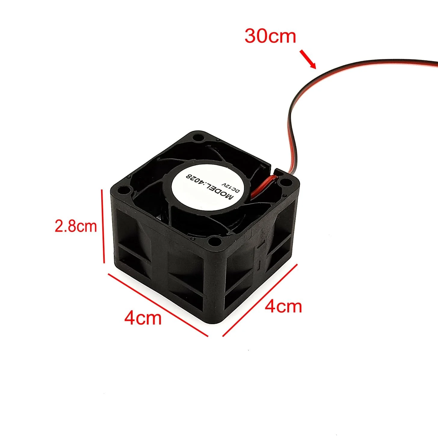 JZK 40 x 40 x 28 mm DC 12 V Mini Cooling Fan 40 mm with 2-Pin Plug, 15000 rpm, 0.27 A, 4028 Ball Bearing Small Brushless DC Fan 4 cm for Cooling or Ventilation, 3D Printer Fan - Image 2
