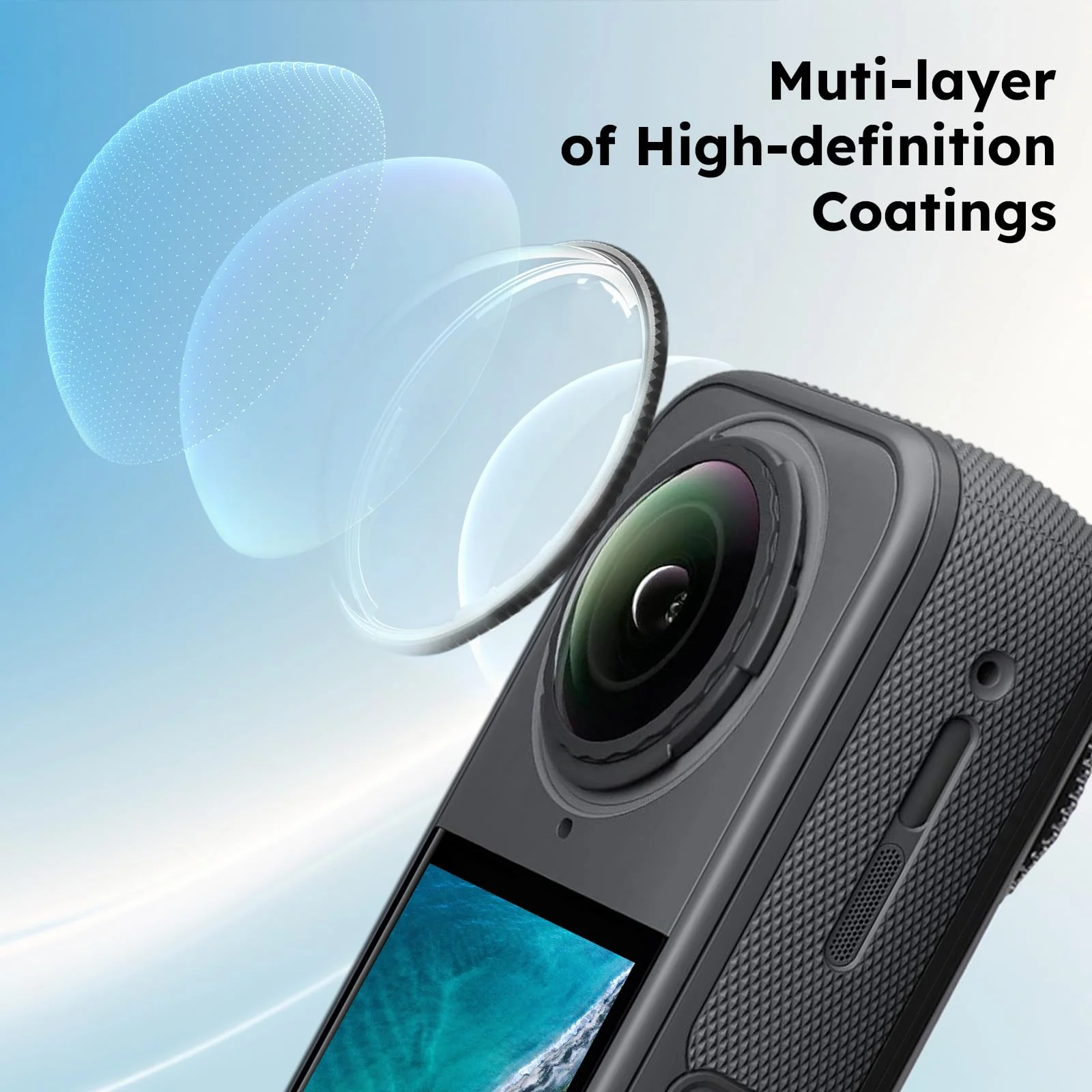 JZW-SHOP Premium Lens Guards with 2 Screen Protector Compatible with Insta360 X5, 10H 98% High Transparency Tempered Optical Glass, Scratch-resistant Protective Lens Cover, Insta 360 X5 Accessories kit - Image 3