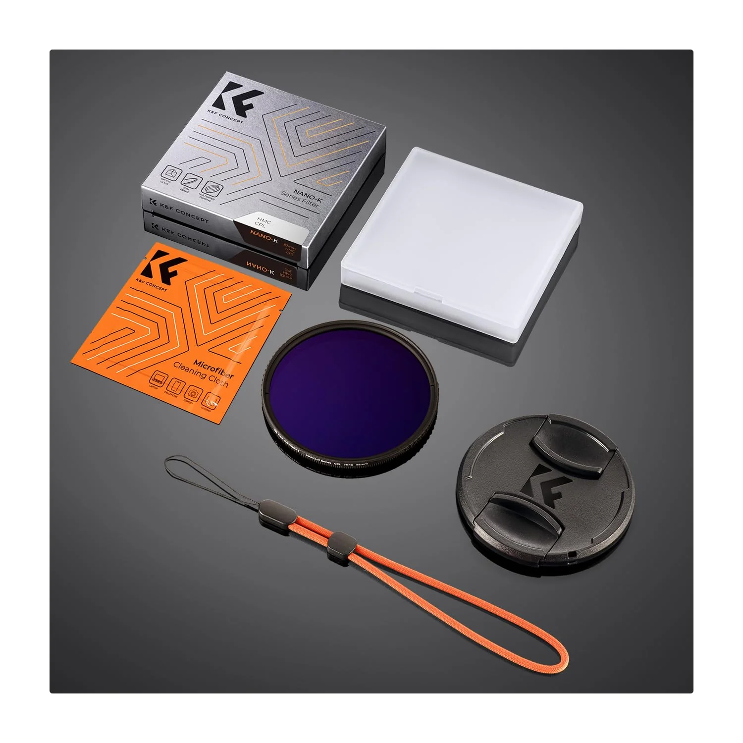 K&F Concept 49mm Circular Polarizer Filter with Lens Cap Cleaning Cloth Optical Glass Ultra Slim 18 Multi-Layer Coatings Polarizing Filter for Camera Lens (K-Series) - Image 8