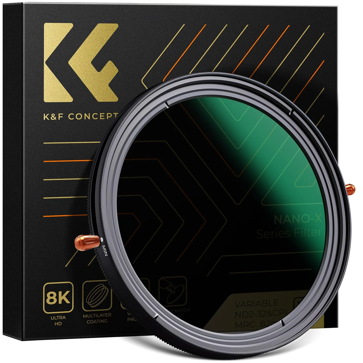 K&F Concept 55mm Variable Fader ND2-ND32 ND Filter and CPL Circular Polarizing Filter 2 in 1 for Camera Lens No X Spot Waterproof Scratch Resistant (Nano-X Series)