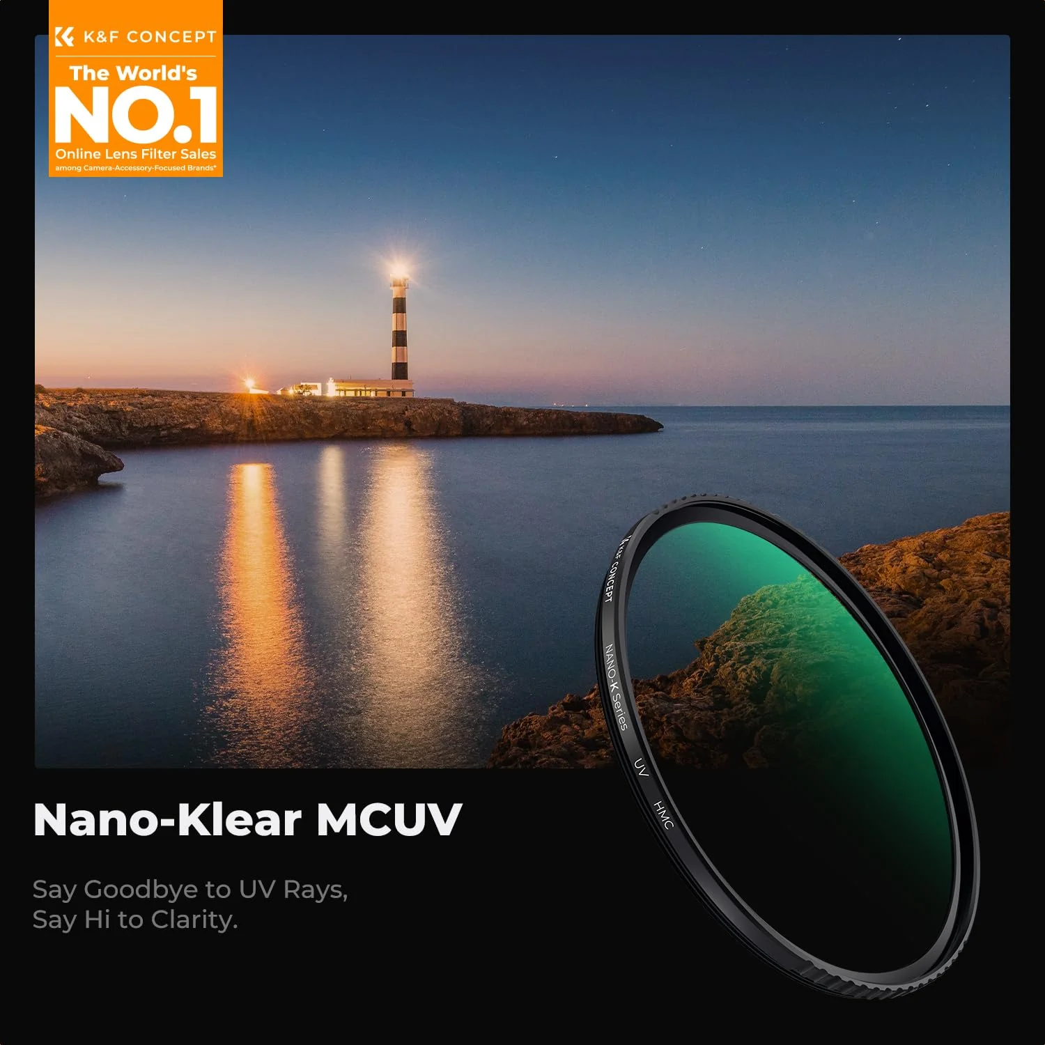 K&F CONCEPT 58mm MCUV Lens Protection Filter 18 Multi-Coated Camera Lens UV Filter Ultra Slim with Cleaning Cloth (K-Series) - Image 2