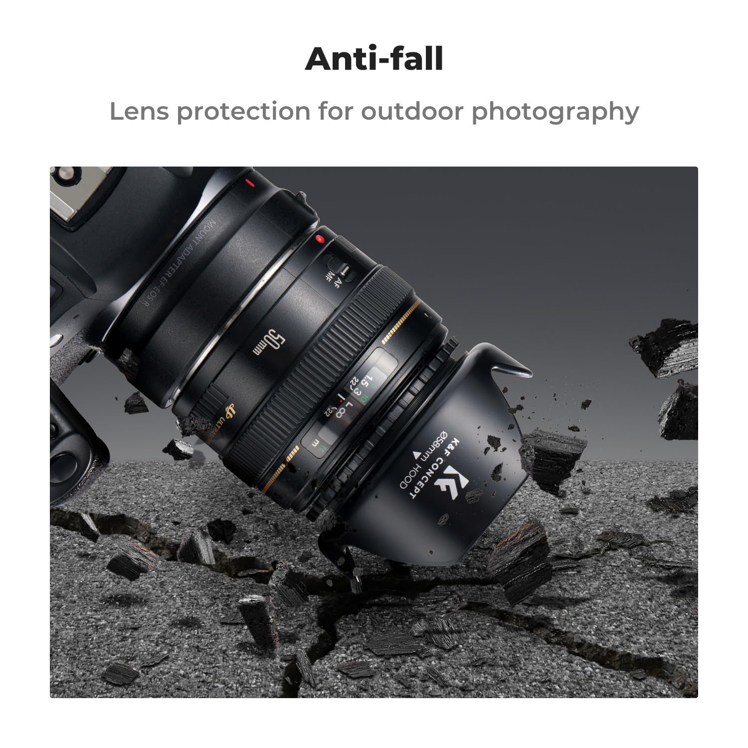 K&F Concept 58mm Tulip Flower Lens Hood for Canon Rebel T8i T7 T7i T6i T6 T6s T5i T5 T4i T3i SL3 SL2 SL1 DSLR Cameras with RF24-50mm F4.5-6.3 is STM, EF 75-300mm f/4-5.6 III,EF 50mm f/1.4 USM Lens - Image 5