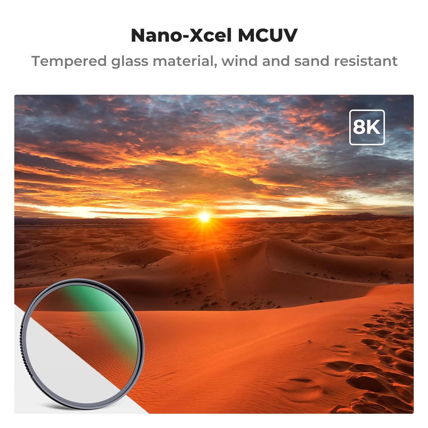 K&F Concept 77mm MC UV Protection Filter Shockproof Tempered Optical Glass with 28 Multi-Layer Coatings HD/Waterproof/Scratch Resistant for Camera Lens (Nano-X Series) - Image 2