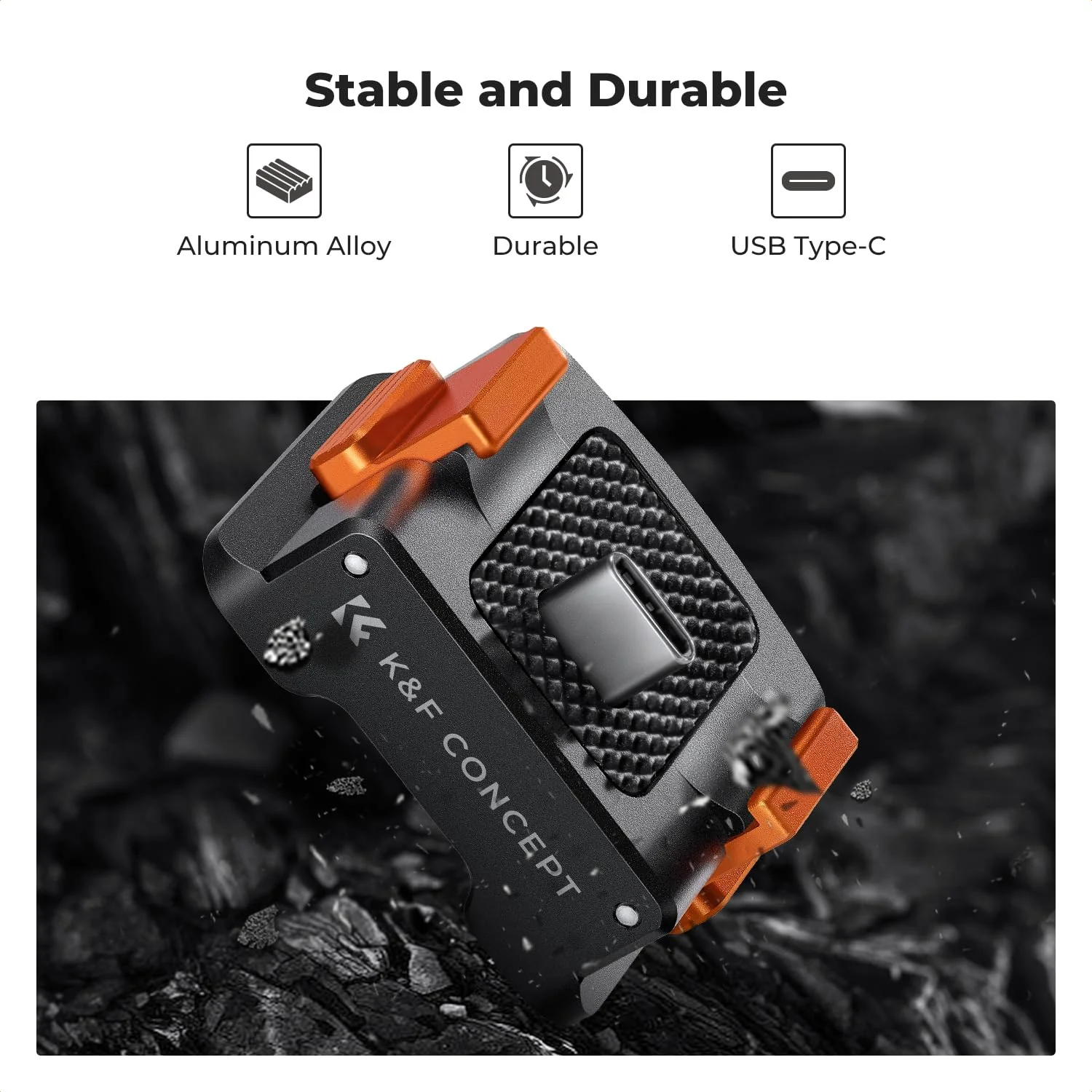 K&F Concept Charging Adapter Base for DJI Osmo Pocket 3, Desktop Type-C Charging Dock Fit Arca-Swiss Standard, with 1/4 Screw Hole/Folding Finger, Aluminum Alloy Bracket - Image 8