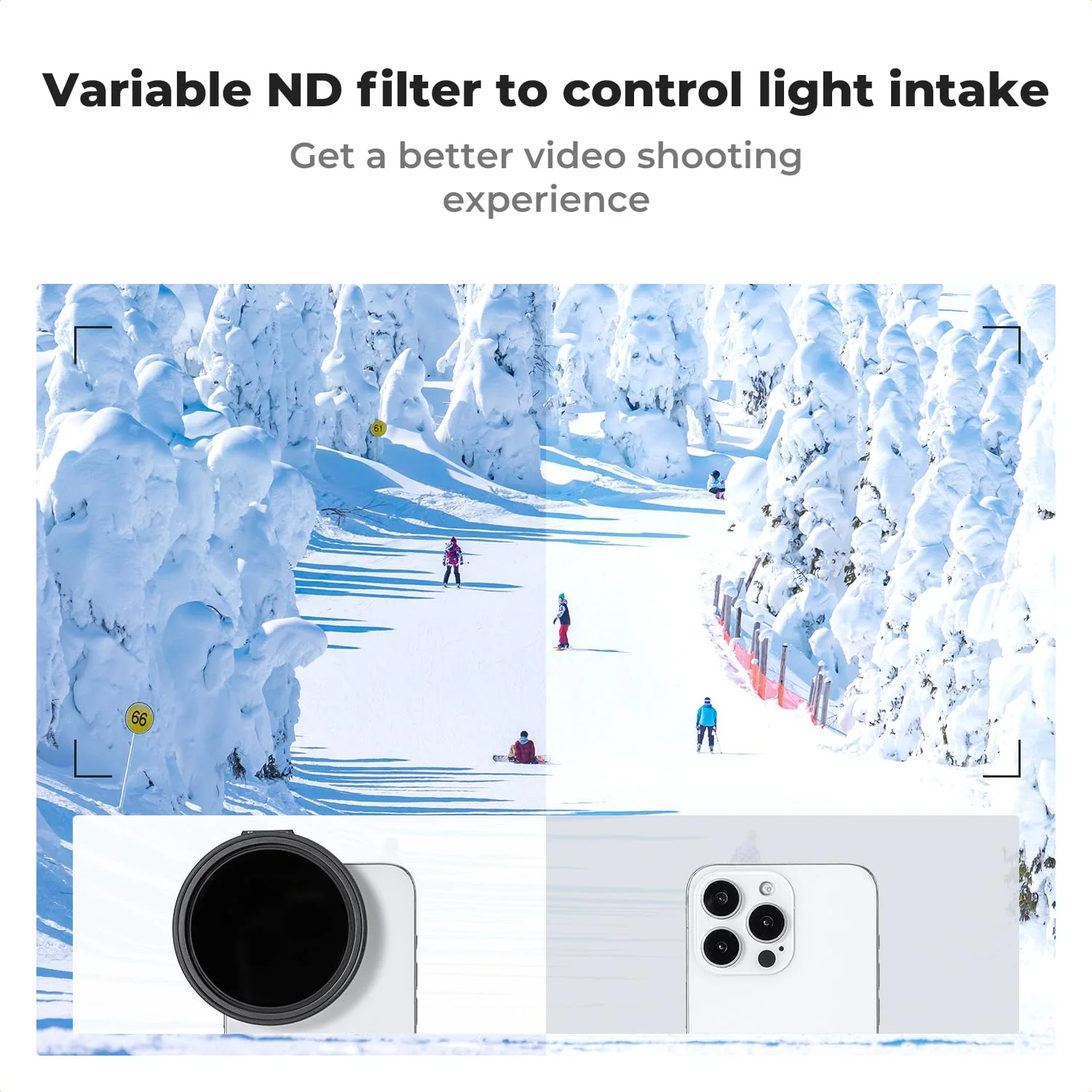 K&F Concept Clip On 67mm Variable ND2-32 Magnetic Phone Lens Filter Kit, Phone Clip with Magnetic Adapter Ring/Cold Shoe/Locking Knob, Neutral Density Filter for iPhone 16 15 Pro Max 14 13 - Image 4