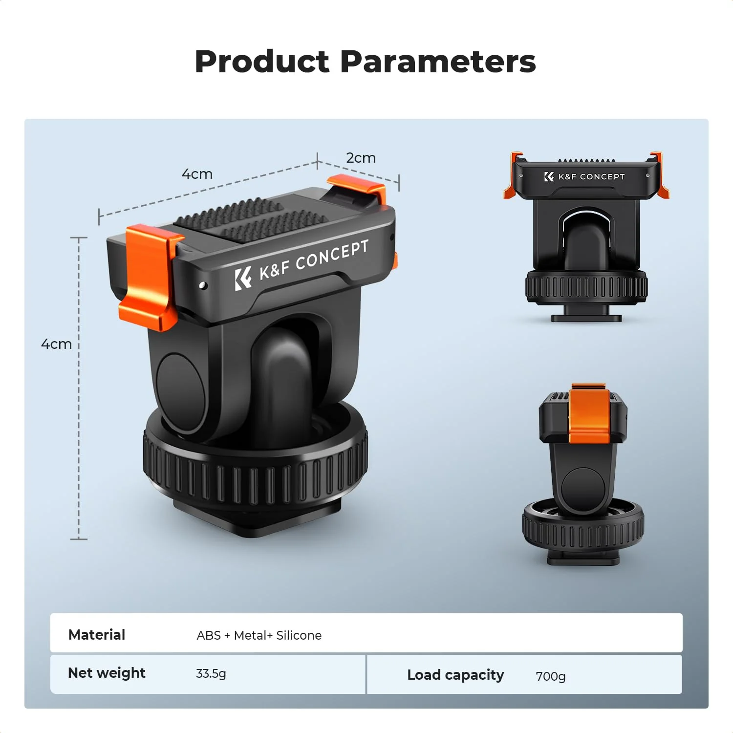 K&F CONCEPT Cold Shoe Action Camera Magnetic Quick Mount Holder, Tripod Mount for DJI Osmo Action 5 Pro Hot Shoe Camera Adapter with 1/4" Screw Hole for Osmo Action 3/4 DSLR Photography Accessories - Image 7