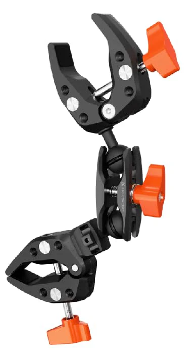 K&F CONCEPT Double Super Clamp Camera Mount with 1/4" Threads Metal Clamp for Chair, Pole, Tripod, Desk, Flag, Umbrella, Motorcycle Mount - Image 4