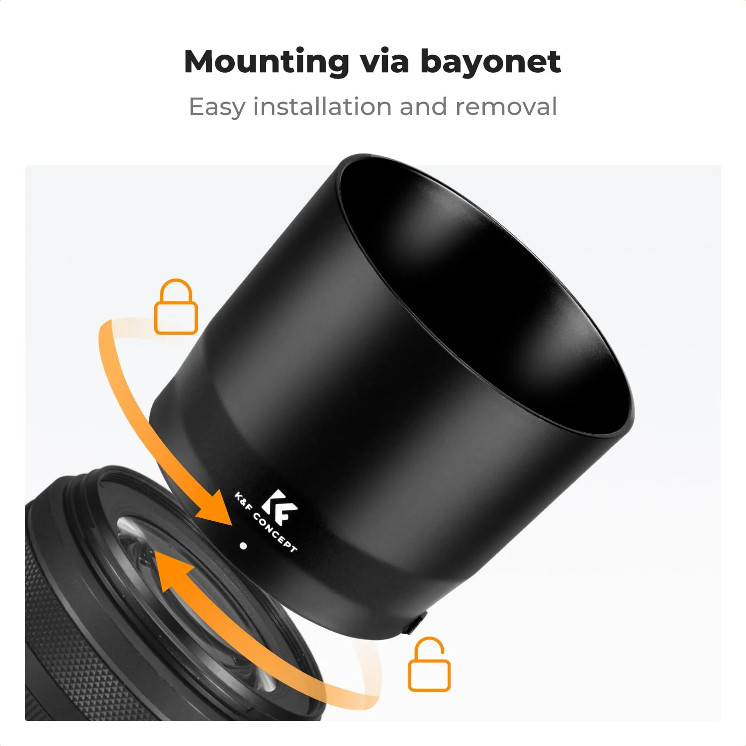 K&F CONCEPT Lens Hood Replace of ET-74B Hood Compatible with Canon RF 100-400mm f/5.6-8 is USM, EF 70-300mm f/4-5.6 is II USM, Reversible Snap on Camera Lens Shade Fits 67mm Filters and Lens Cap - Image 3