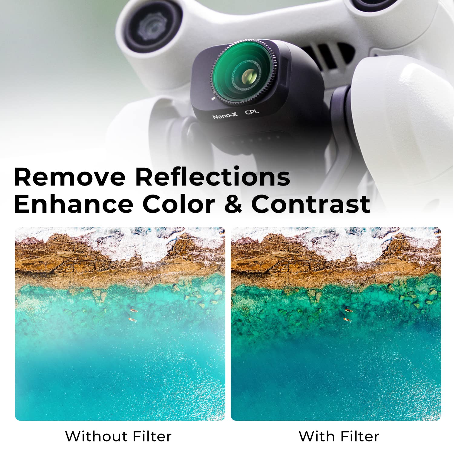 K&F Concept Mini 3/Mini 3 Pro Circular Polarizers CPL Filter Compatible with DJI Mini 3 /Mini 3 Pro Drone CPL Filter with 28 Multi-Coated - Image 3