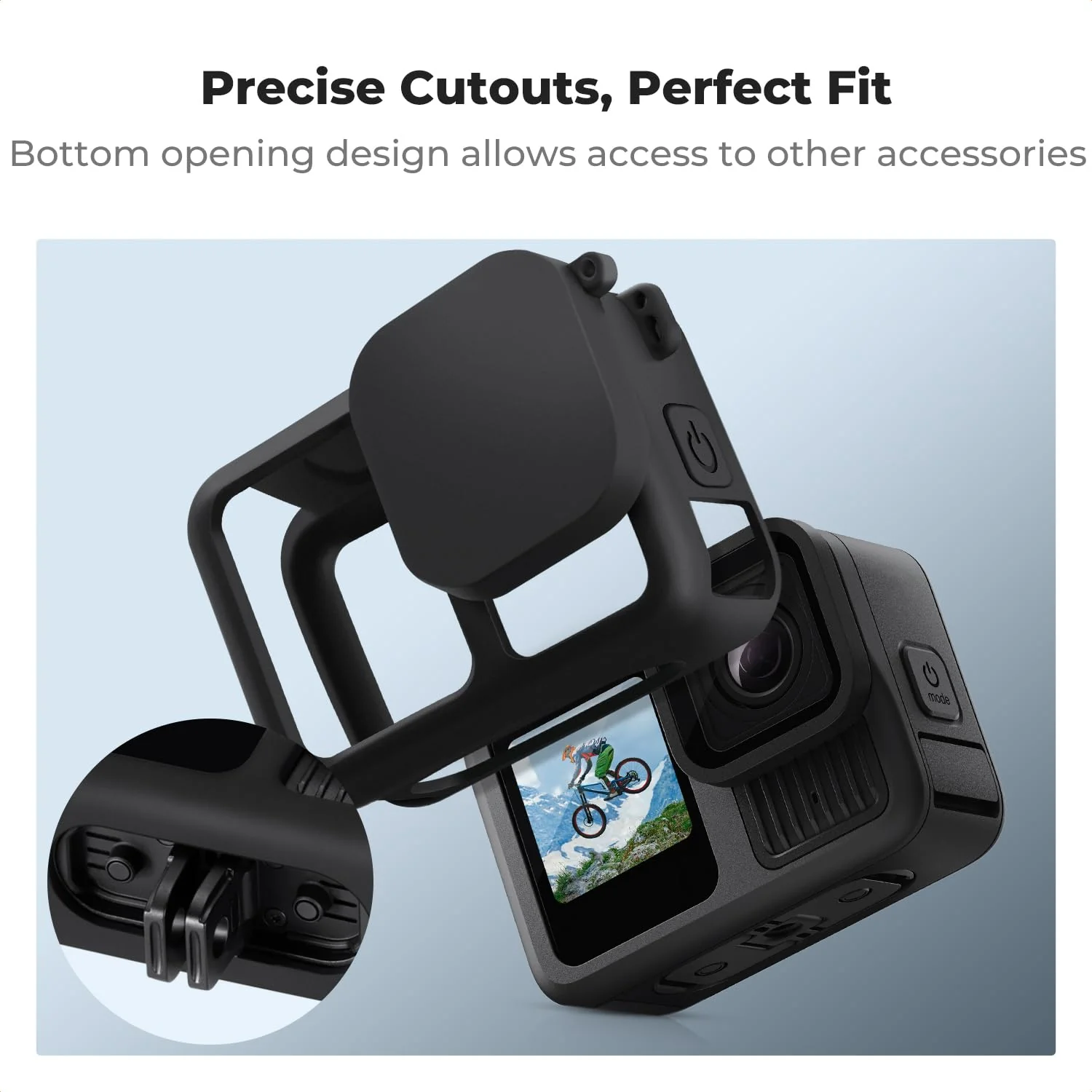 K&F CONCEPT Silicone Sleeve Protective Cover Compatible with GoPro Hero 13 Black, Battery Side Lid + Screen & Lens Protectors & Lens Caps & Lanyard Action Camera Accessories Kit - Image 5
