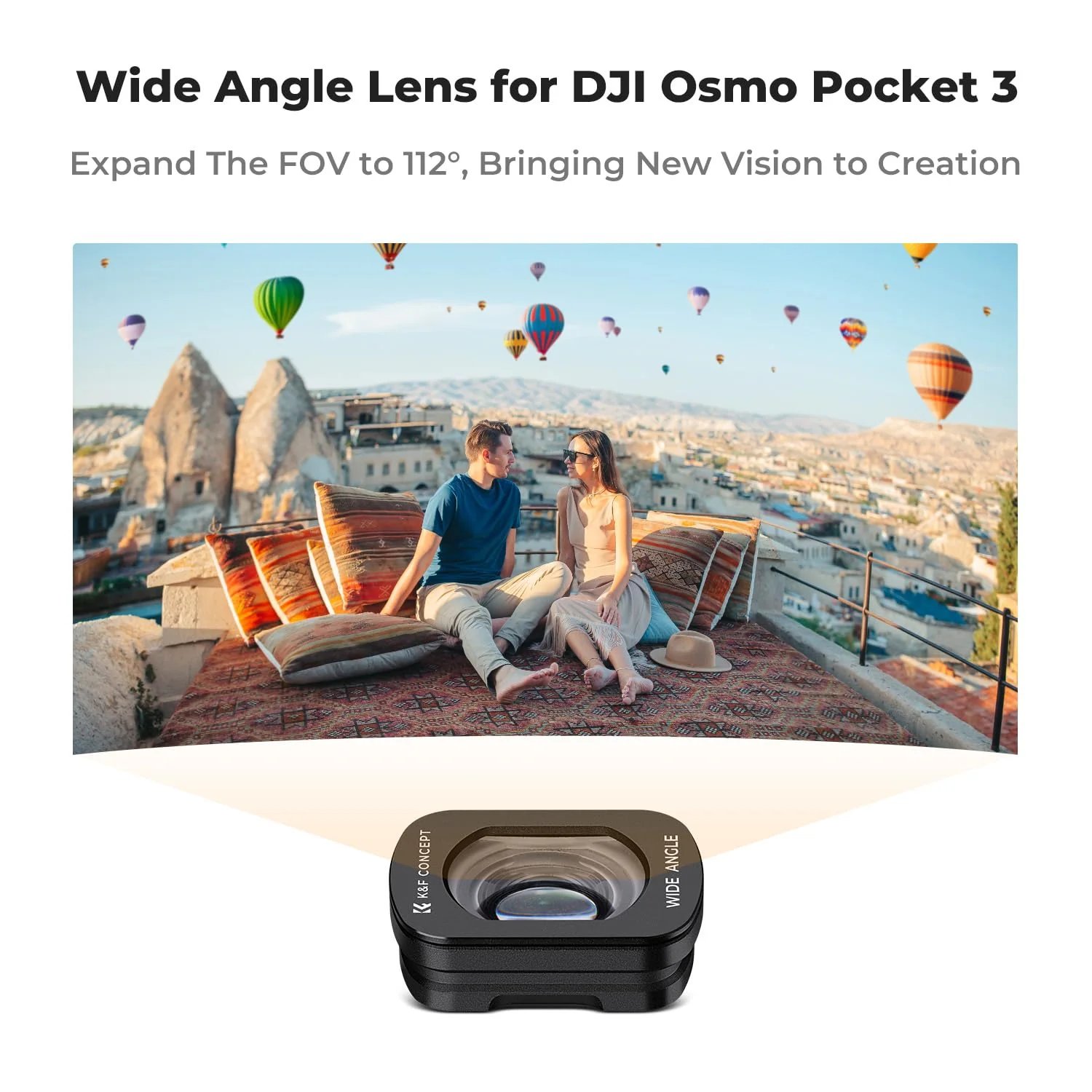 K&F Concept Wide-Angle Lens Compatible with DJI Osmo Pocket 3, Magnetic Attach/Multi-Coated/Optical Glass - Image 3
