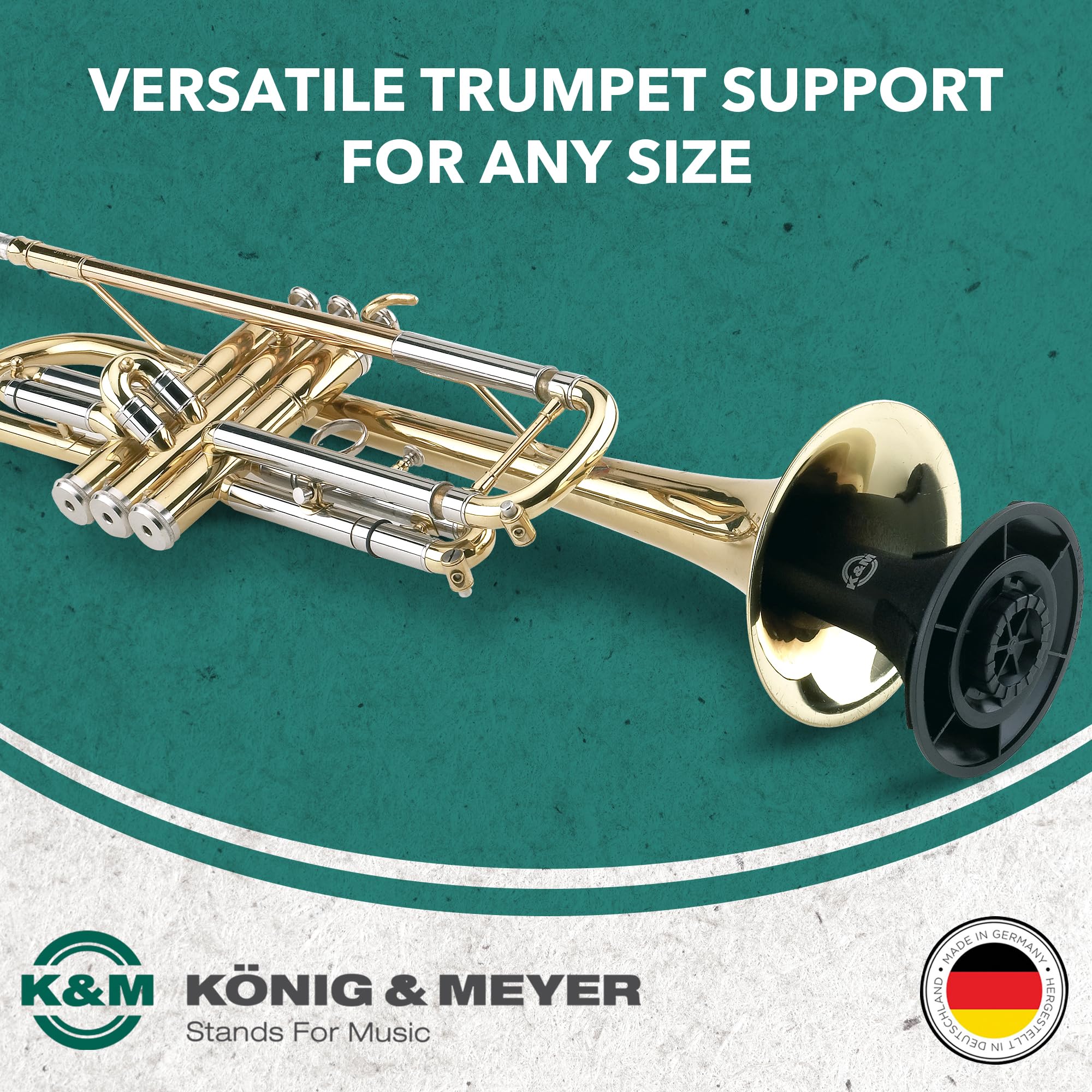 K&M König & Meyer 15213.077.55 Trumpet In-Bell 5 Leg Metal Stand and Holder - Professional Grade for all Musicians - Lightweight & Compact - Stable Secure Folding Base - German Made Black - Image 3