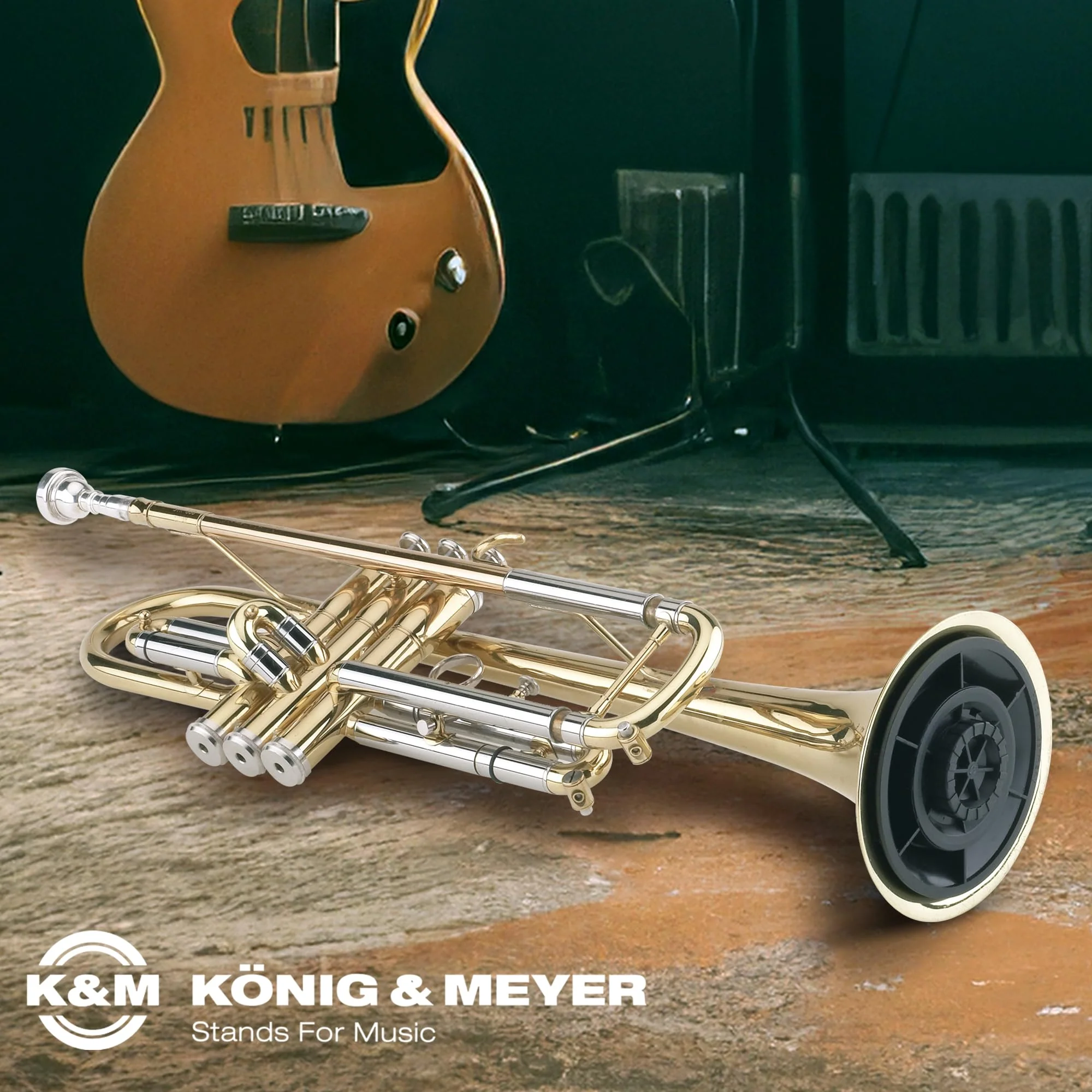 K&M König & Meyer 15213.077.55 Trumpet In-Bell 5 Leg Metal Stand and Holder - Professional Grade for all Musicians - Lightweight & Compact - Stable Secure Folding Base - German Made Black - Image 4
