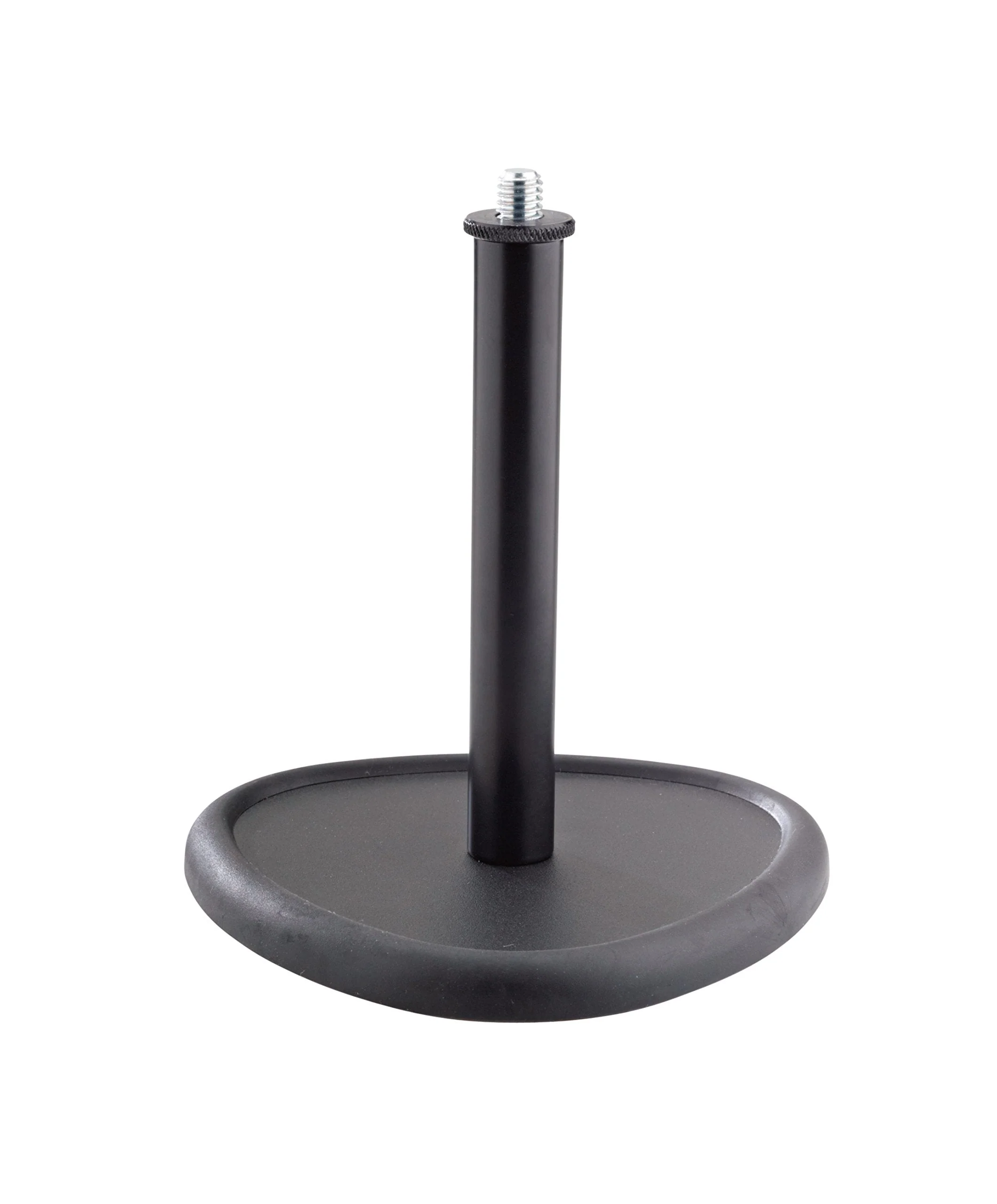 K&M König & Meyer 23230.500.55 Table Desktop Microphone Stand | Sound Absorbing Cast-Iron Triangular Shape Base | Standard 5⁄8'' Thread | For Musicians, Podcasts, Home Studio | German Made | Black Black Triobular Base