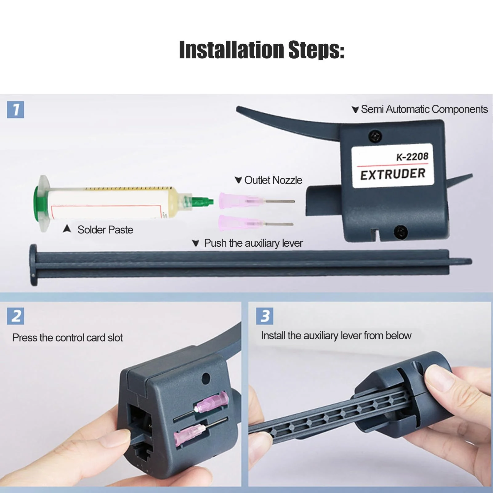 K2208 Solder Paste Dispenser with 1.3mm Nozzle Easy Grip for Solder Paste Flux Glue Electronics Repair - Image 3