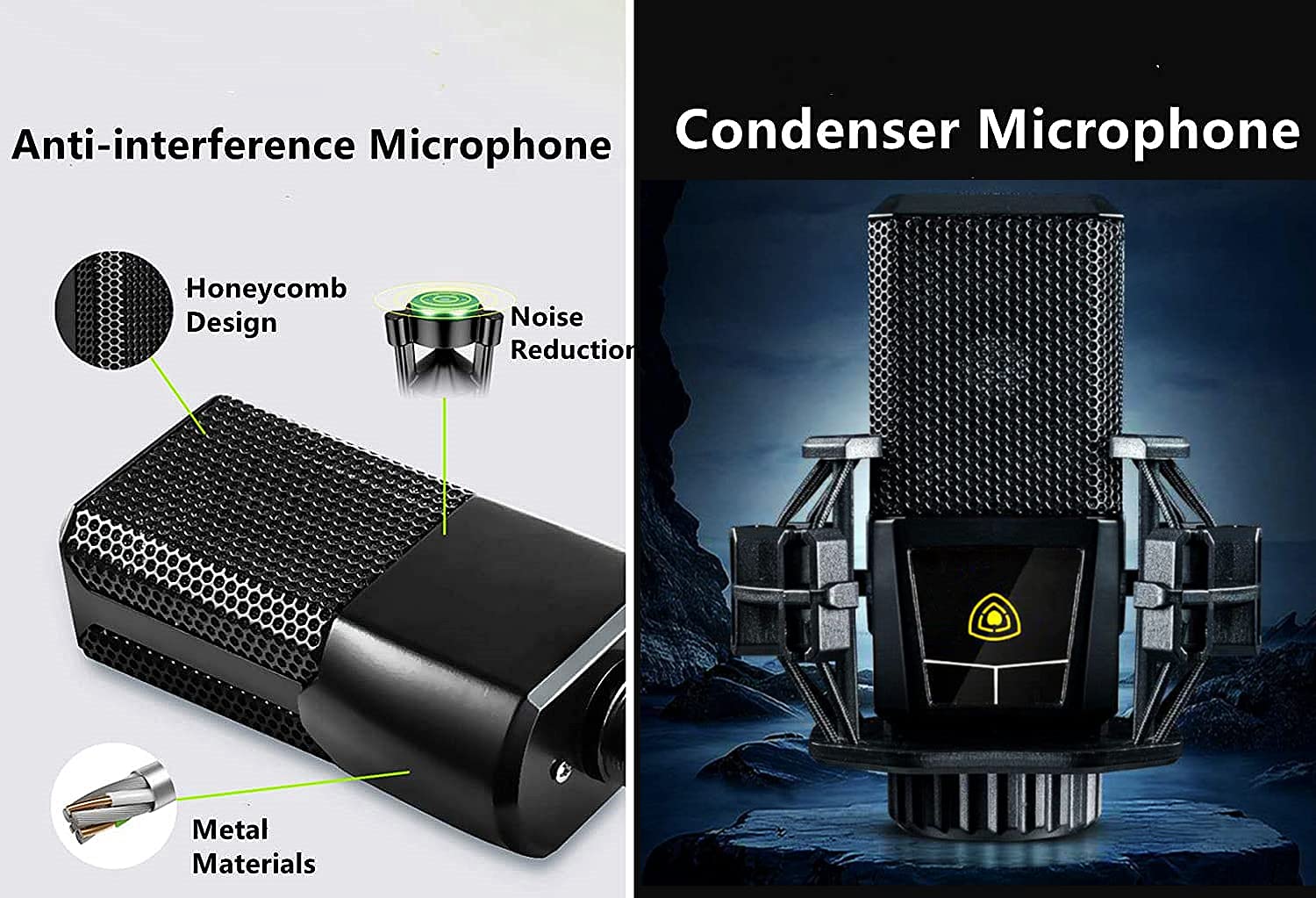 K300 Podcast Equipment Bundle, With Podcast Condenser Microphone, Voice Changer Sound Card with Multiple Sound Effects and LED Light, Prefect for Streaming/Podcasting/Gaming/Recording/YouTube/PC SK300 Mic - Image 4