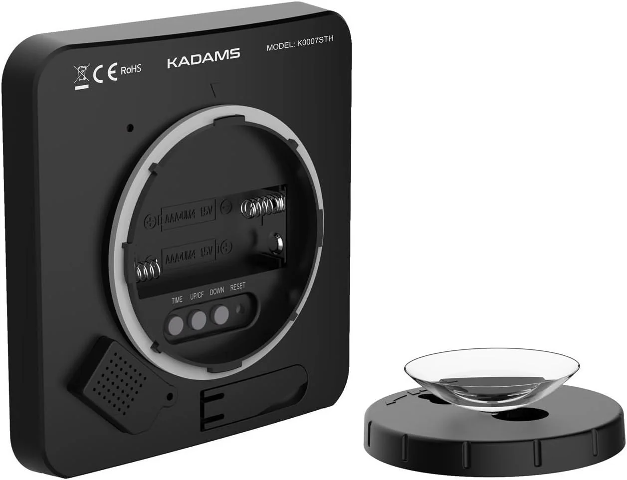 KADAMS Shower Clock Waterproof Bathroom Timer – Digital Wall Clock with Countdown, Magnetic Kitchen Clock with Temperature & Humidity, Suction Cup for Kids Shower Spa Cook Bath (Black) Black - Image 2