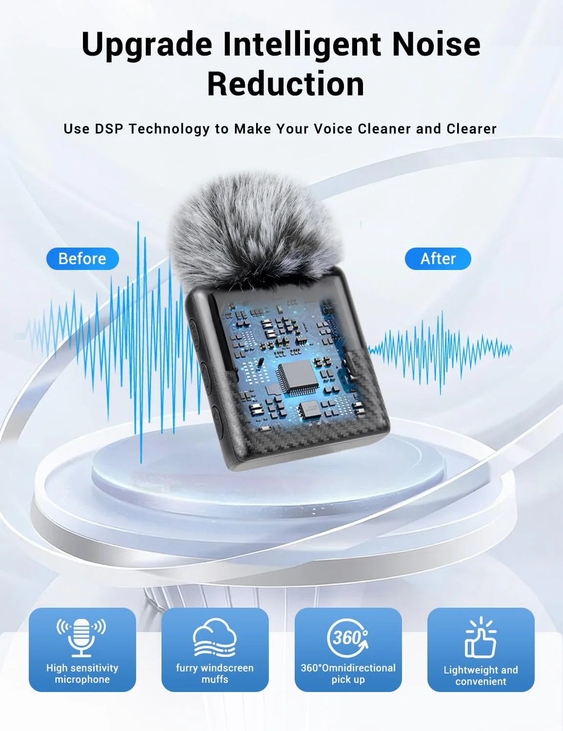 Kairiyard Mini Wireless Lavalier Microphone for iPhone, iPad, Android Phone, Noise Reduction Plug and Play Magnetic Clip on Lapel Mic for Video Recording Podcast Vlogging - Image 2