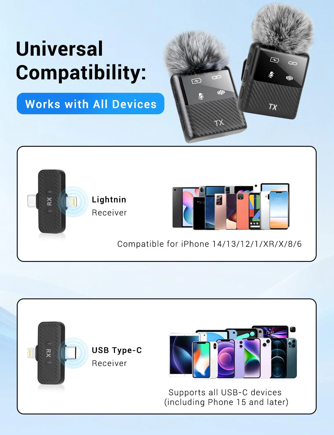 Kairiyard Mini Wireless Lavalier Microphone for iPhone, iPad, Android Phone, Noise Reduction Plug and Play Magnetic Clip on Lapel Mic for Video Recording Podcast Vlogging - Image 6