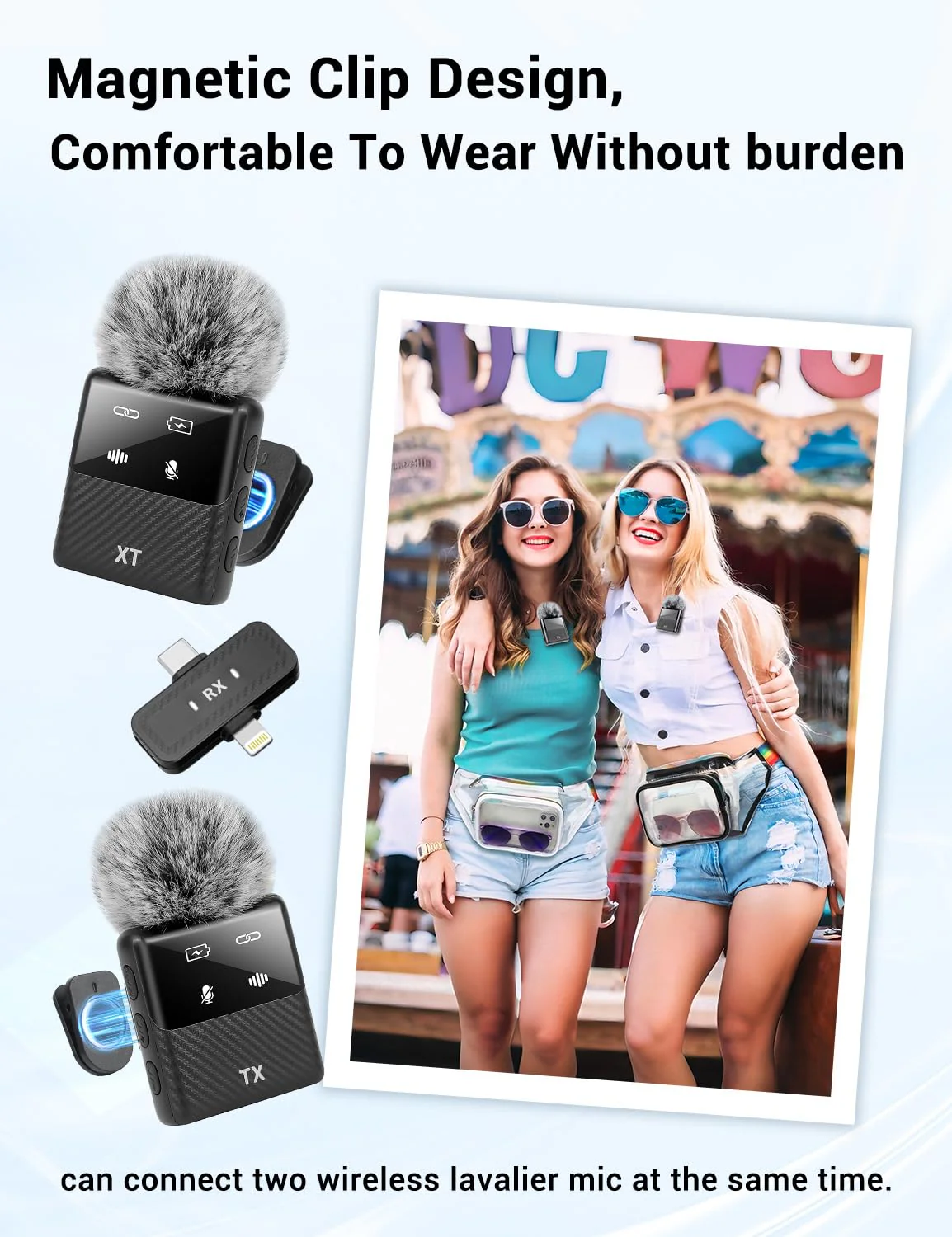 Kairiyard Mini Wireless Lavalier Microphone for iPhone, iPad, Android Phone, Noise Reduction Plug and Play Magnetic Clip on Lapel Mic for Video Recording Podcast Vlogging - Image 7