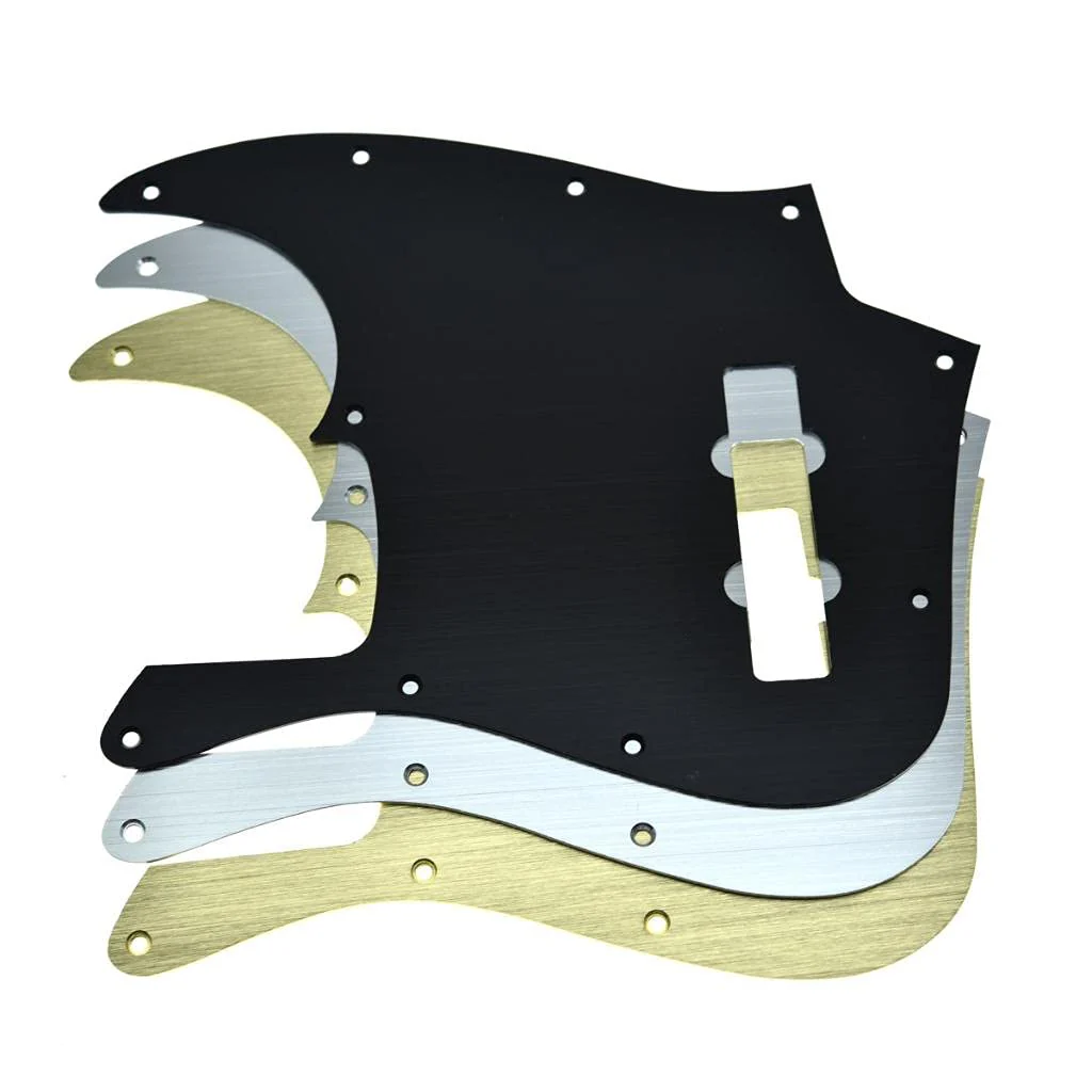 KAISH 10-Hole Metal Anodized Aluminium J Bass Style Pick Guard Modern Style Bass Pickguard for USA/Mexico Jazz J Bass Gold Gold-1 - Image 5