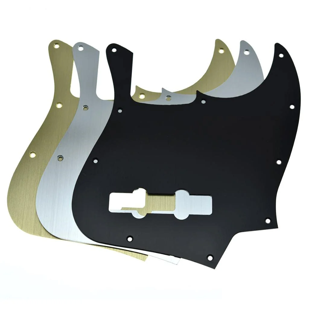 KAISH 10-Hole Metal Anodized Aluminium J Bass Style Pick Guard Modern Style Bass Pickguard for USA/Mexico Jazz J Bass Gold Gold-1 - Image 6