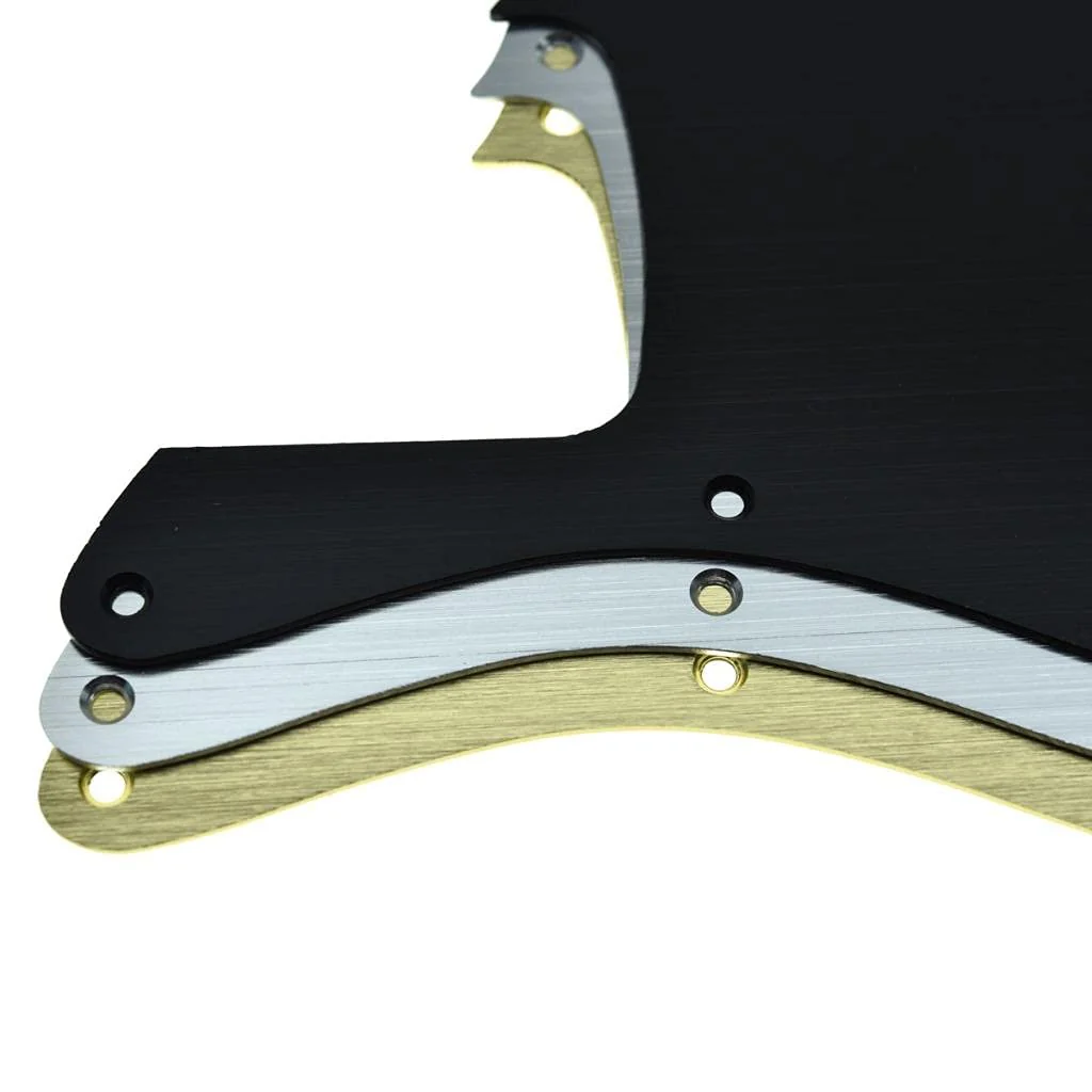 KAISH 10-Hole Metal Anodized Aluminium J Bass Style Pick Guard Modern Style Bass Pickguard for USA/Mexico Jazz J Bass Gold Gold-1 - Image 7
