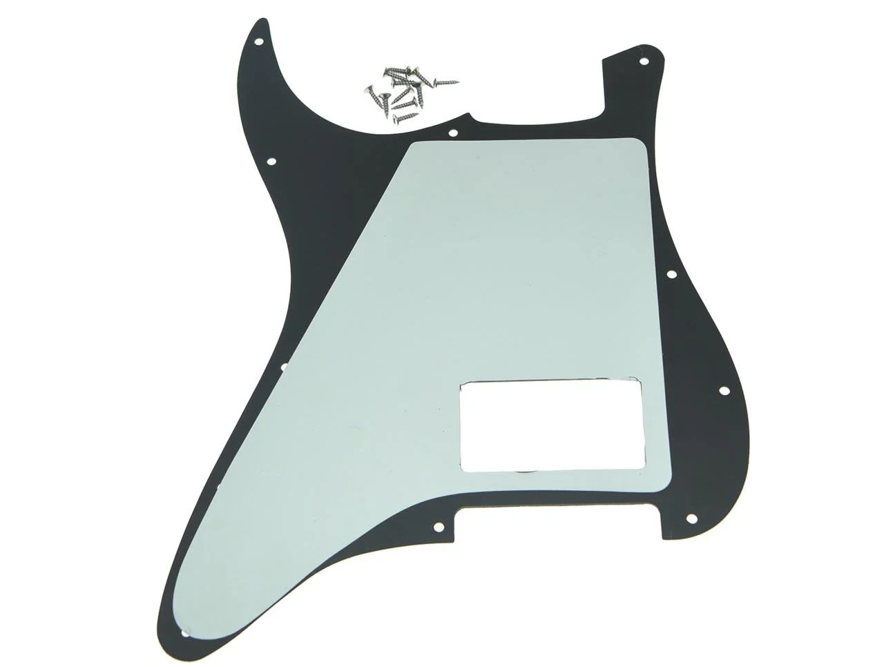KAISH 11 Hole ST/Strat Style One Humbucker Guitar Pickguard Scratch Plate for Delonge Stratocaster/Strat Black 3 Ply - Image 2
