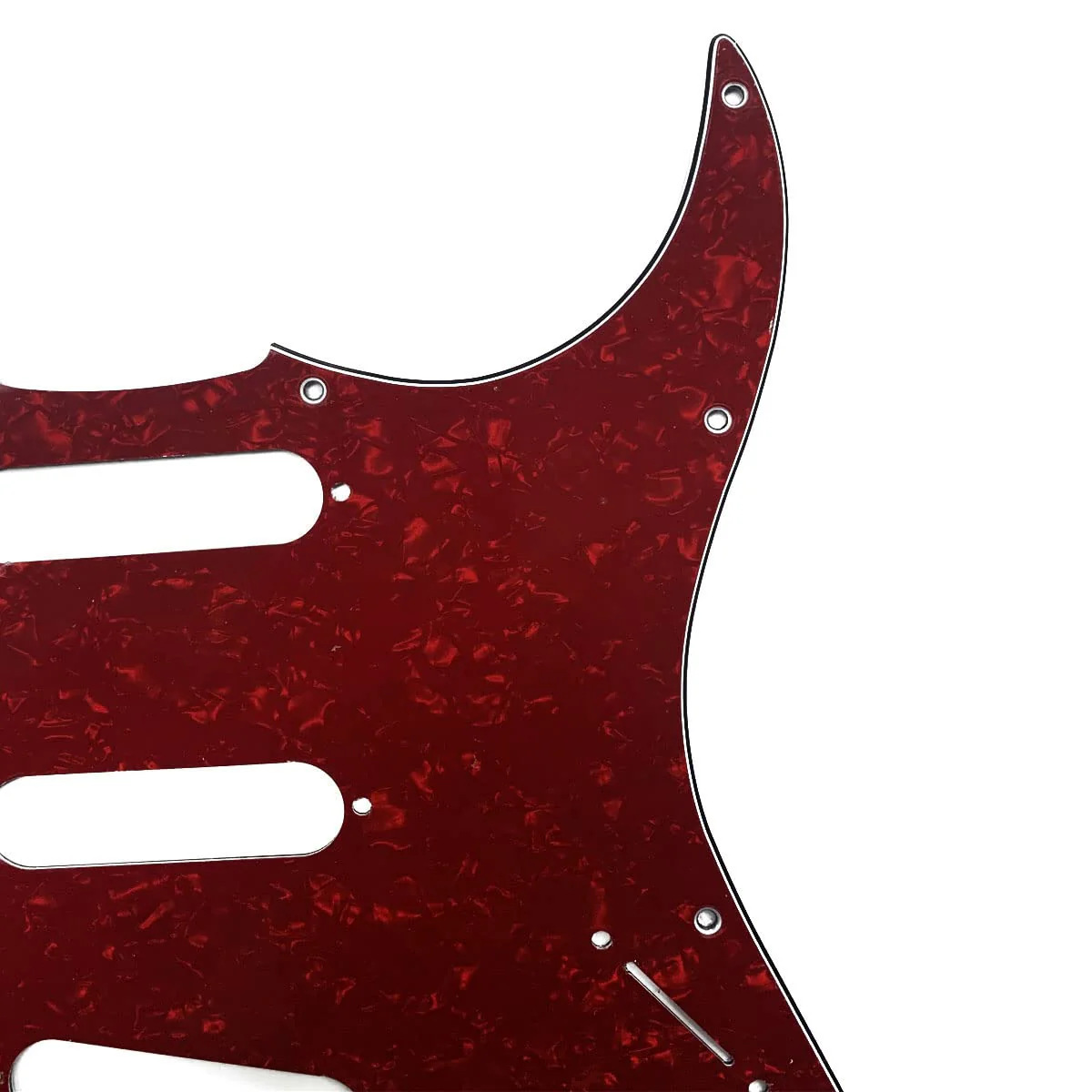 KAISH 11 Hole ST/Strat Style Pickguard SSS Pick Guard with ST Back Plate Tremolo Trem Cover for USA/Mexico Stratocaster/Strat Red Pearl - Image 4