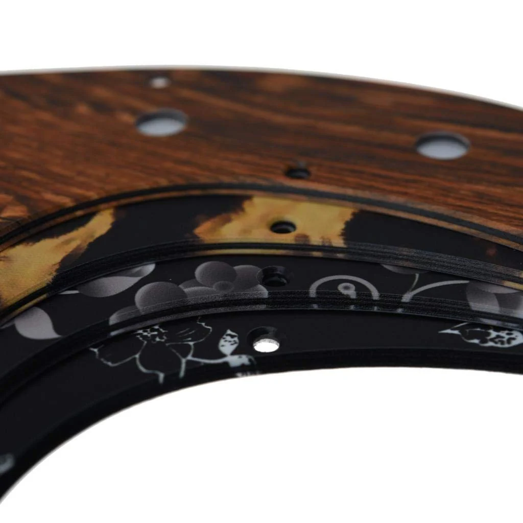 KAISH 13 Hole 3D Printed Plastic P Bass Pickguard Bass Scratch Plate PB Pick Guard for USA/Mexico Precision P Bass Flower Pattern - Image 5